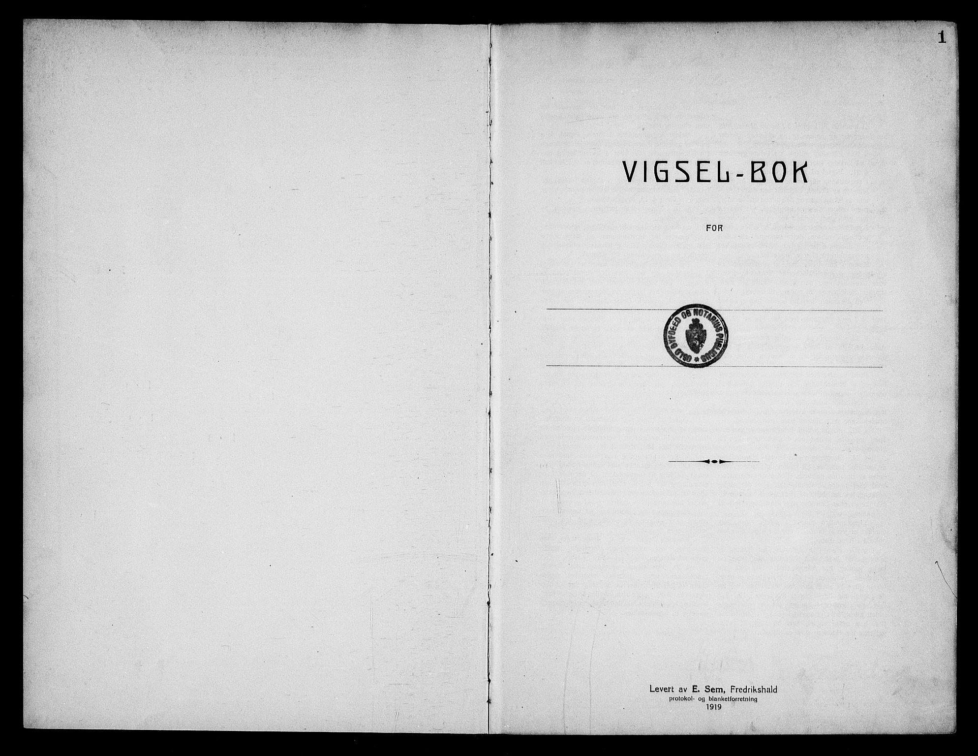 Oslo byfogd avd. I, AV/SAO-A-10220/L/Lb/Lbb/L0018: Notarialprotokoll, rekke II: Vigsler, 1926-1928, s. 1a