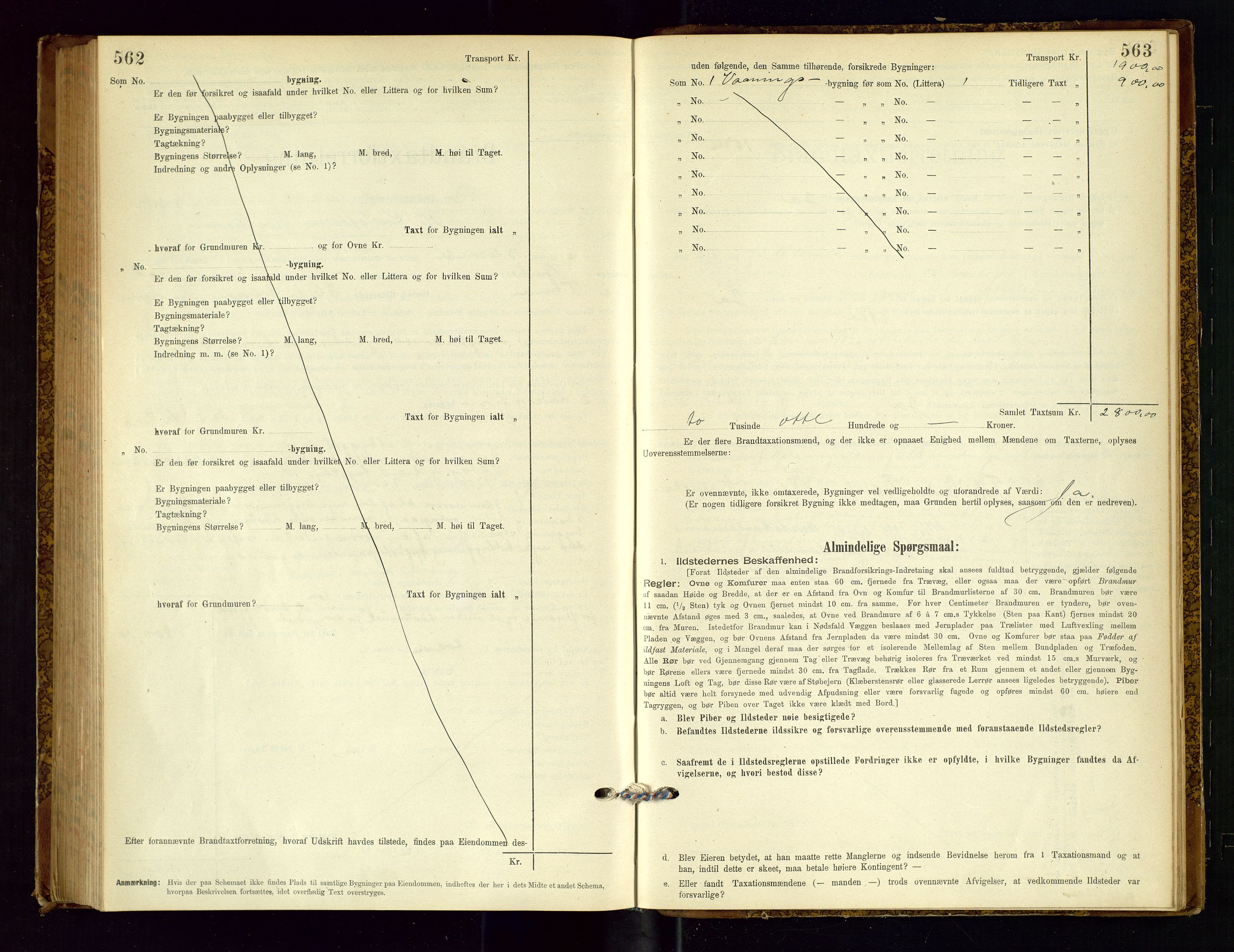 Time lensmannskontor, SAST/A-100420/Gob/L0001: Branntakstprotokoll, 1896-1914, s. 562-563