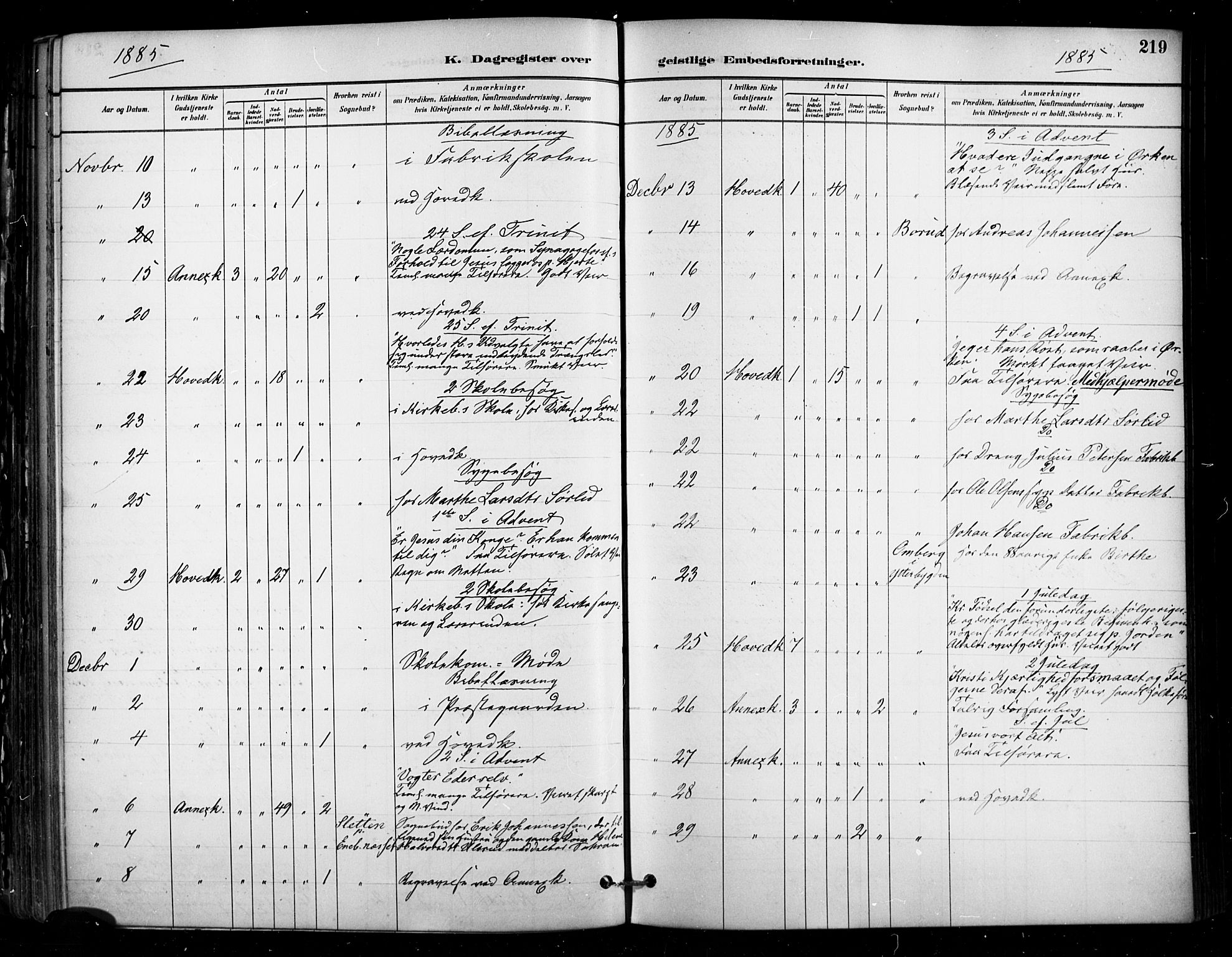 Enebakk prestekontor Kirkebøker, AV/SAO-A-10171c/F/Fa/L0016: Ministerialbok nr. I 16, 1883-1898, s. 219