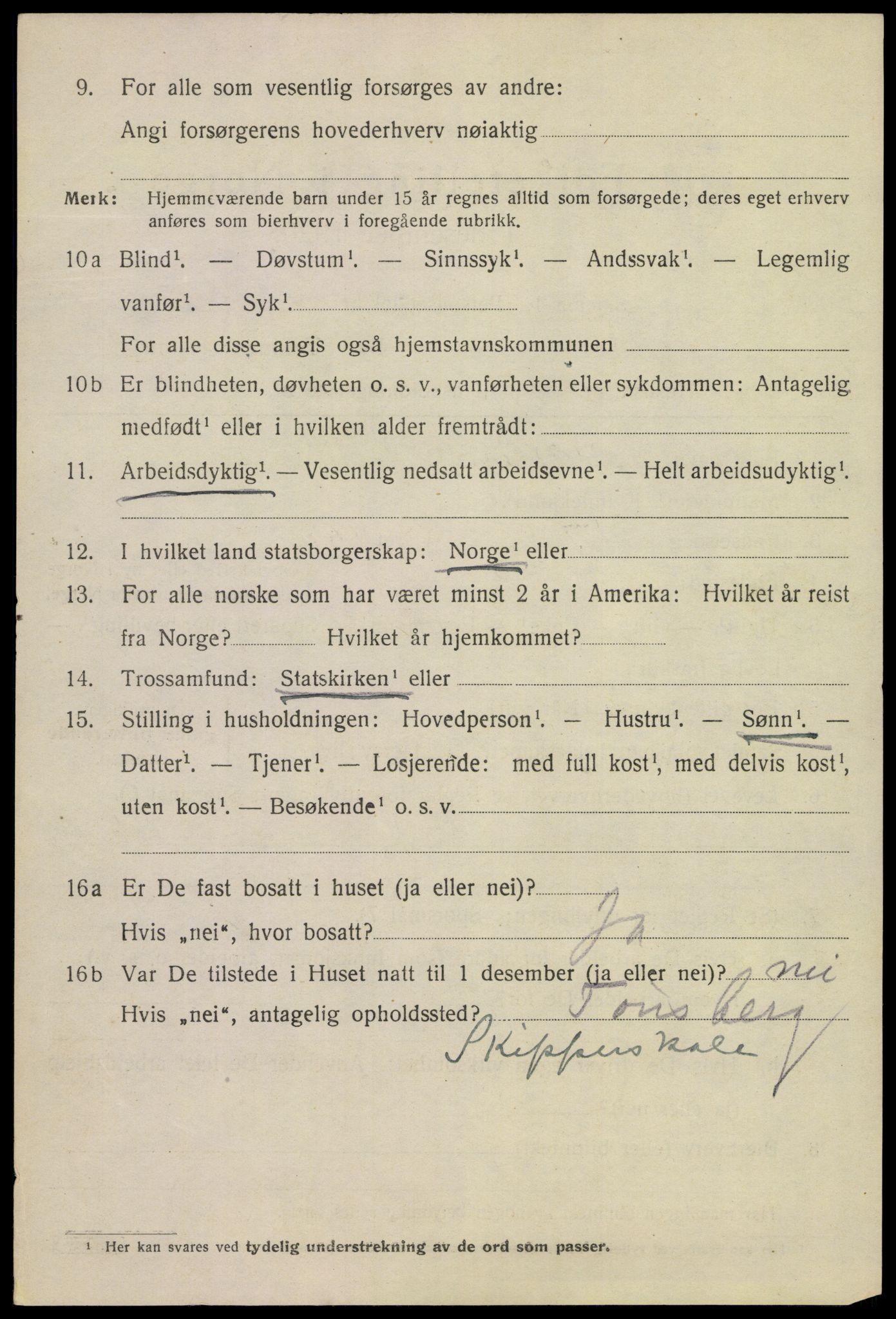 SAKO, Folketelling 1920 for 0801 Kragerø kjøpstad, 1920, s. 5800