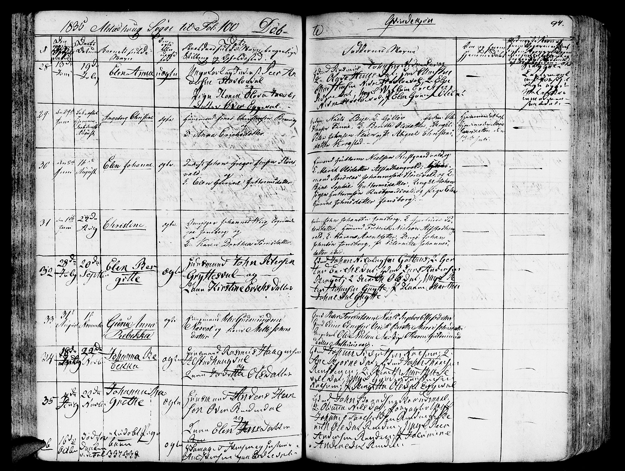 Ministerialprotokoller, klokkerbøker og fødselsregistre - Nord-Trøndelag, SAT/A-1458/717/L0152: Ministerialbok nr. 717A05 /1, 1825-1836, s. 94