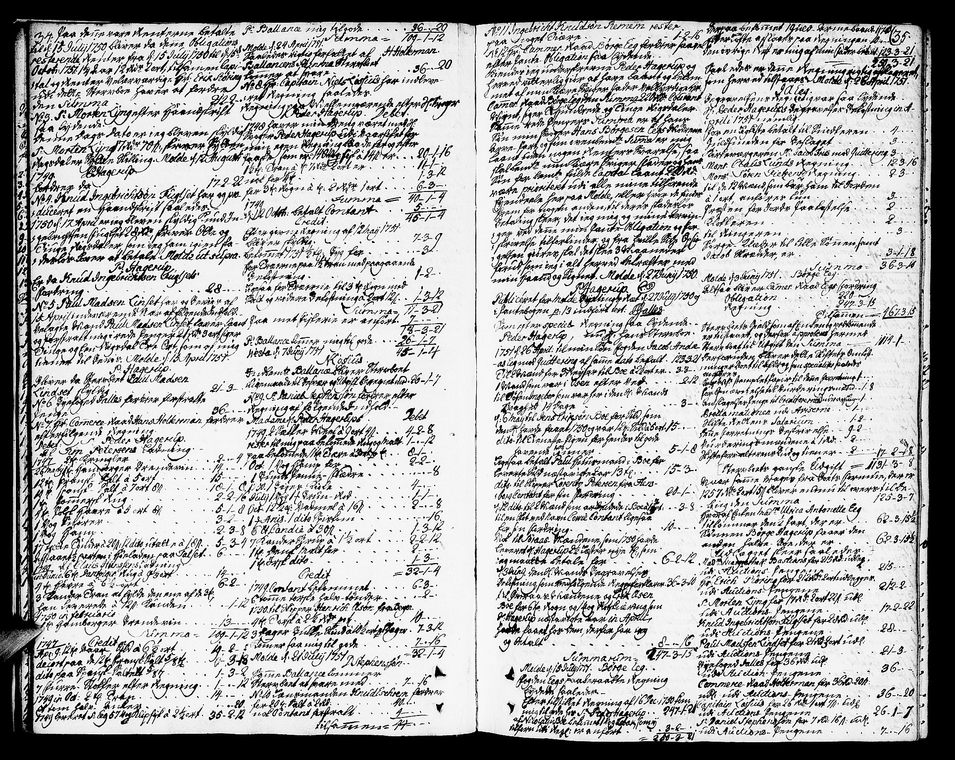 Molde byfogd, AV/SAT-A-0025/3/3Aa/L0001: Skifteprotokoll, 1748-1768, s. 34-35