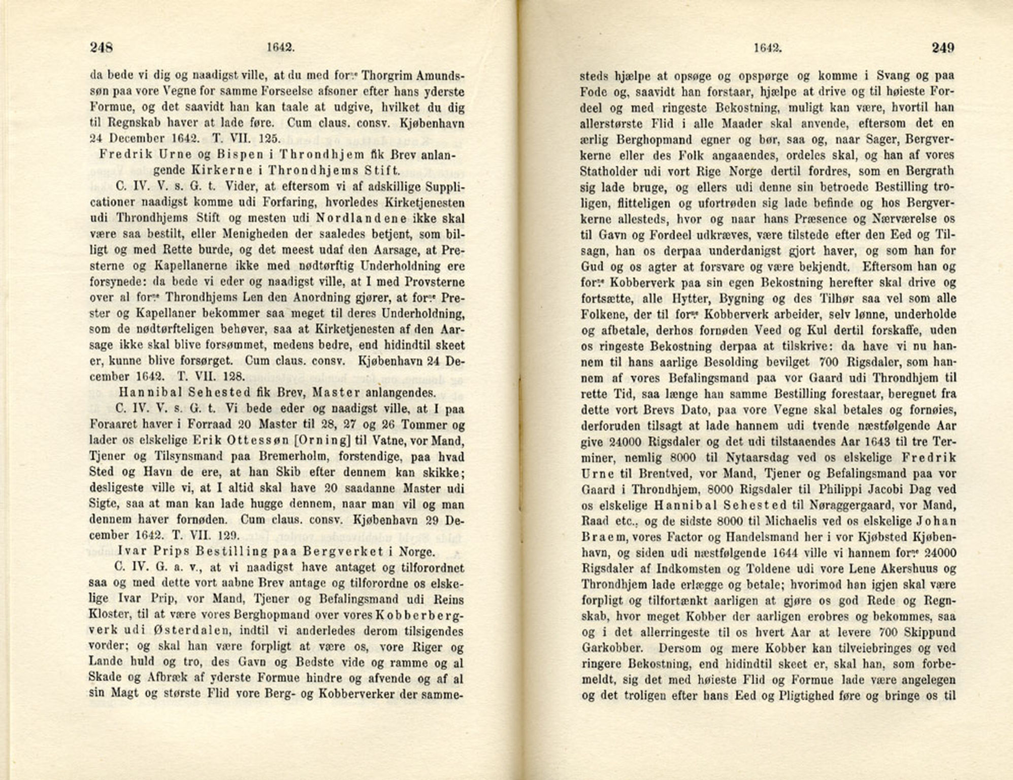 Publikasjoner utgitt av Det Norske Historiske Kildeskriftfond, PUBL/-/-/-: Norske Rigs-Registranter, bind 8, 1641-1648, s. 248-249