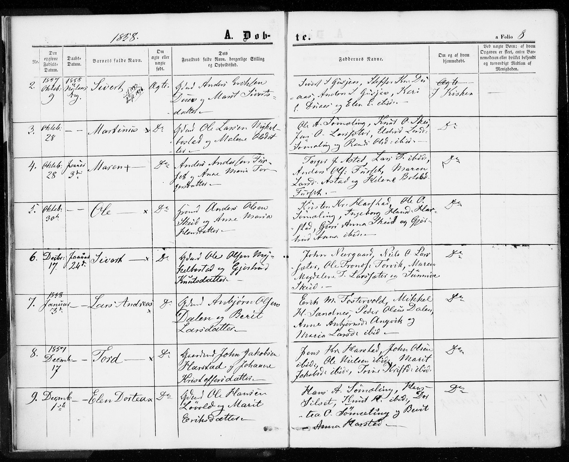 Ministerialprotokoller, klokkerbøker og fødselsregistre - Møre og Romsdal, AV/SAT-A-1454/584/L0965: Ministerialbok nr. 584A05, 1857-1868, s. 8