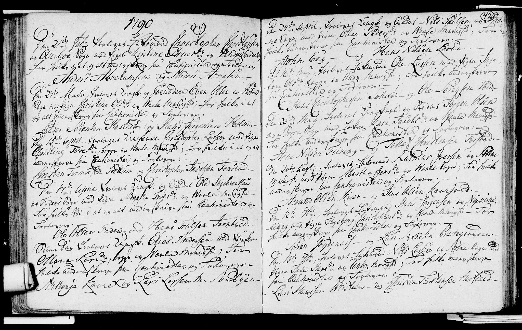 Våle kirkebøker, AV/SAKO-A-334/H/Hb/L0002: Forlovererklæringer nr. 2, 1756-1799, s. 42