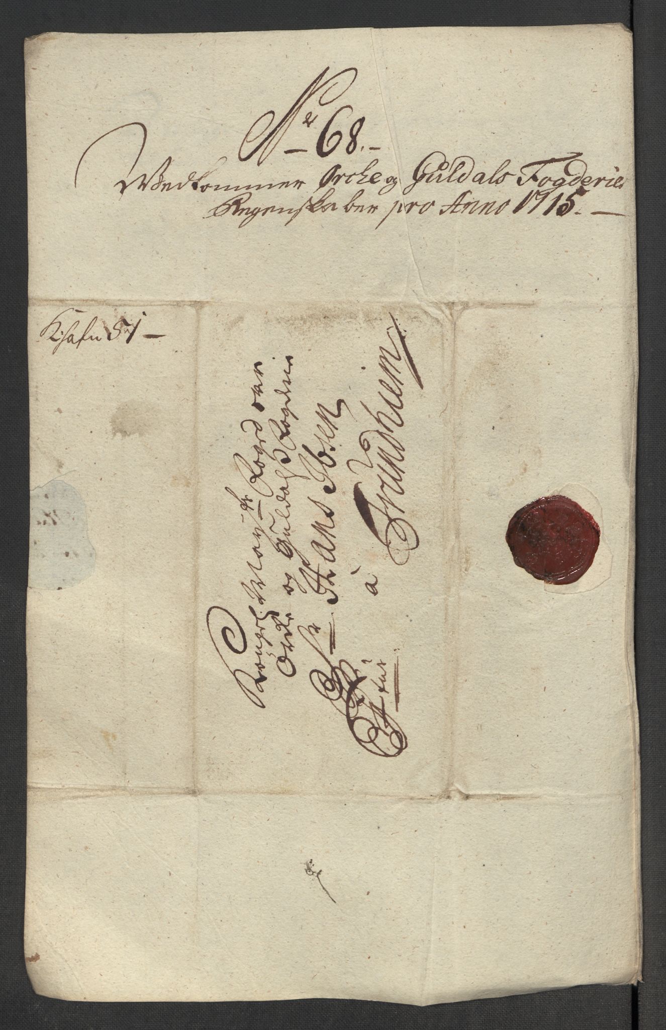 Rentekammeret inntil 1814, Reviderte regnskaper, Fogderegnskap, RA/EA-4092/R60/L3966: Fogderegnskap Orkdal og Gauldal, 1715, s. 485