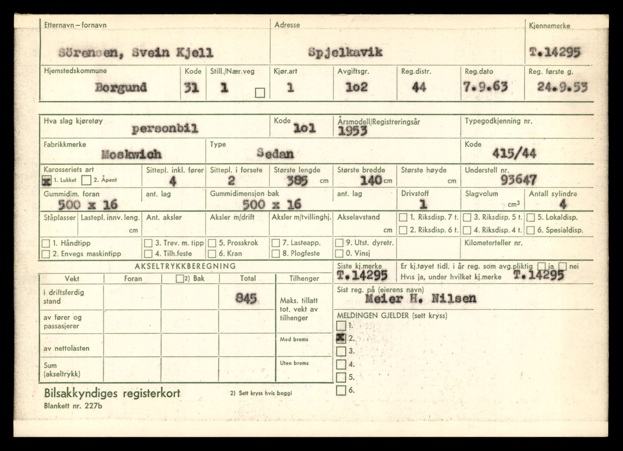 Møre og Romsdal vegkontor - Ålesund trafikkstasjon, AV/SAT-A-4099/F/Fe/L0044: Registreringskort for kjøretøy T 14205 - T 14319, 1927-1998, s. 2627