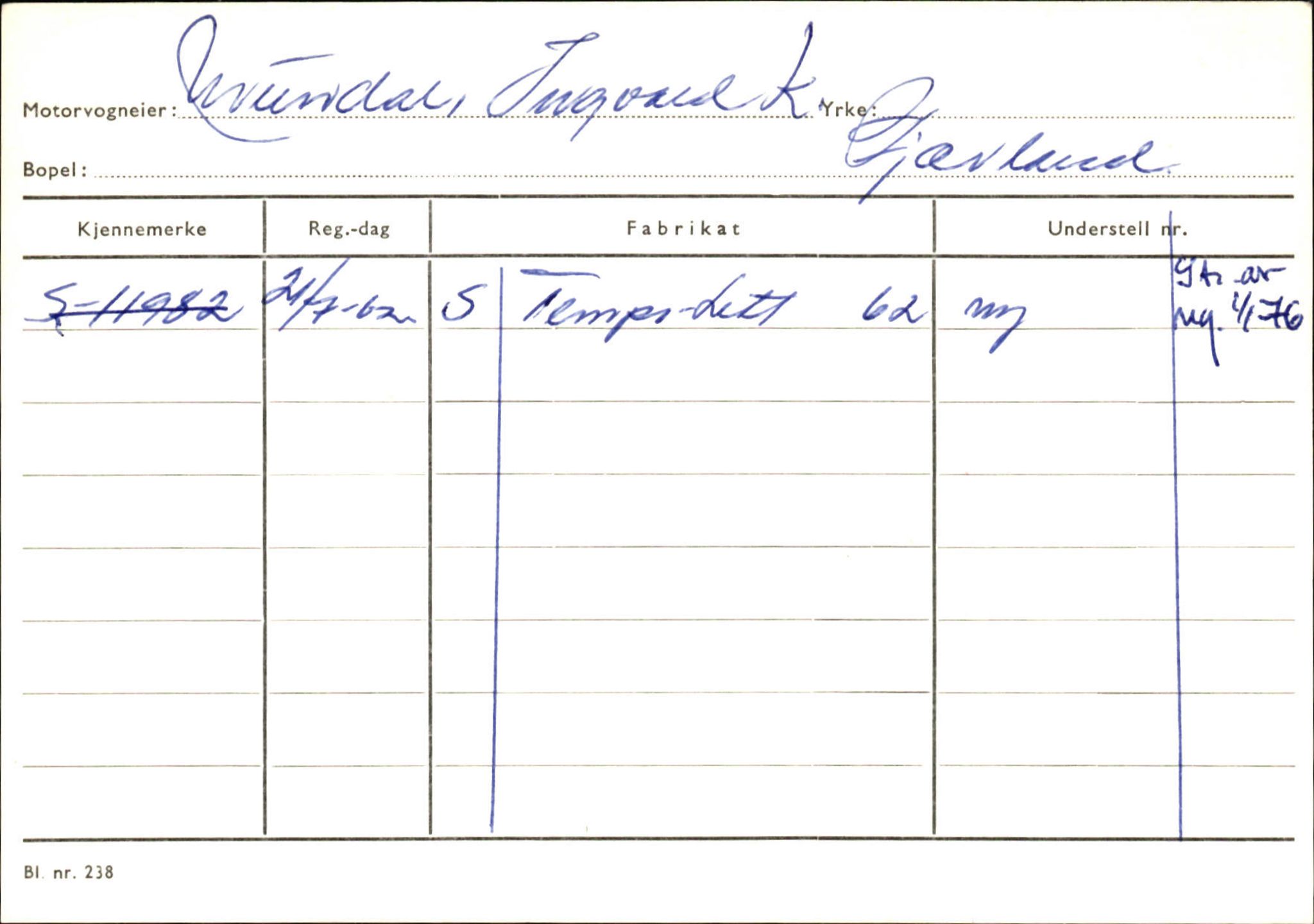 Statens vegvesen, Sogn og Fjordane vegkontor, AV/SAB-A-5301/4/F/L0132: Eigarregister Askvoll A-Å. Balestrand A-Å, 1945-1975, s. 2078