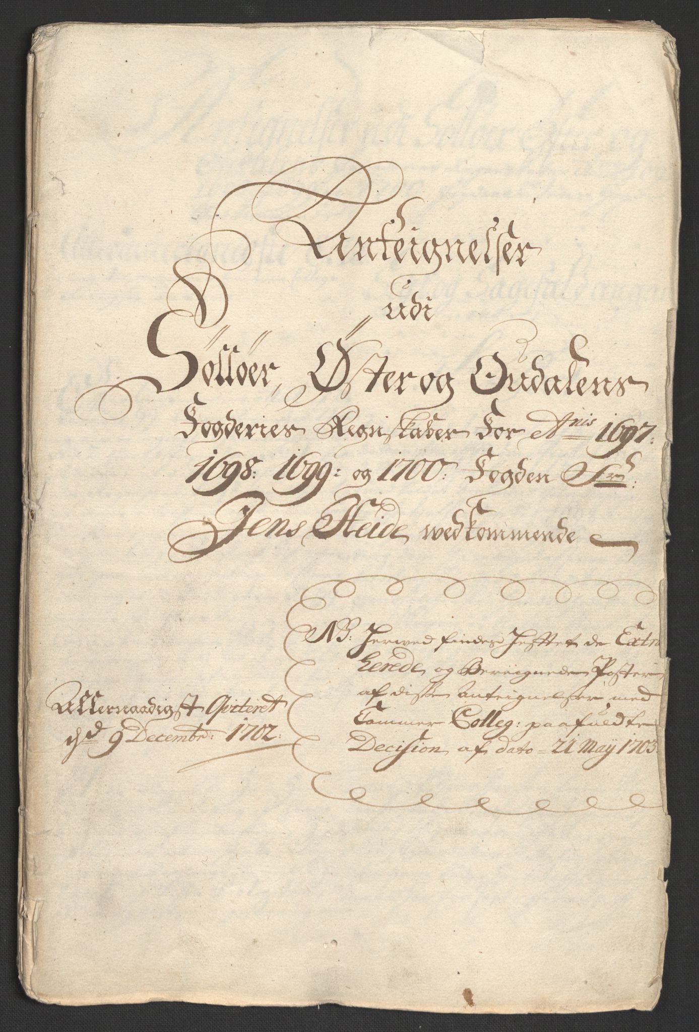 Rentekammeret inntil 1814, Reviderte regnskaper, Fogderegnskap, RA/EA-4092/R13/L0838: Fogderegnskap Solør, Odal og Østerdal, 1700, s. 296