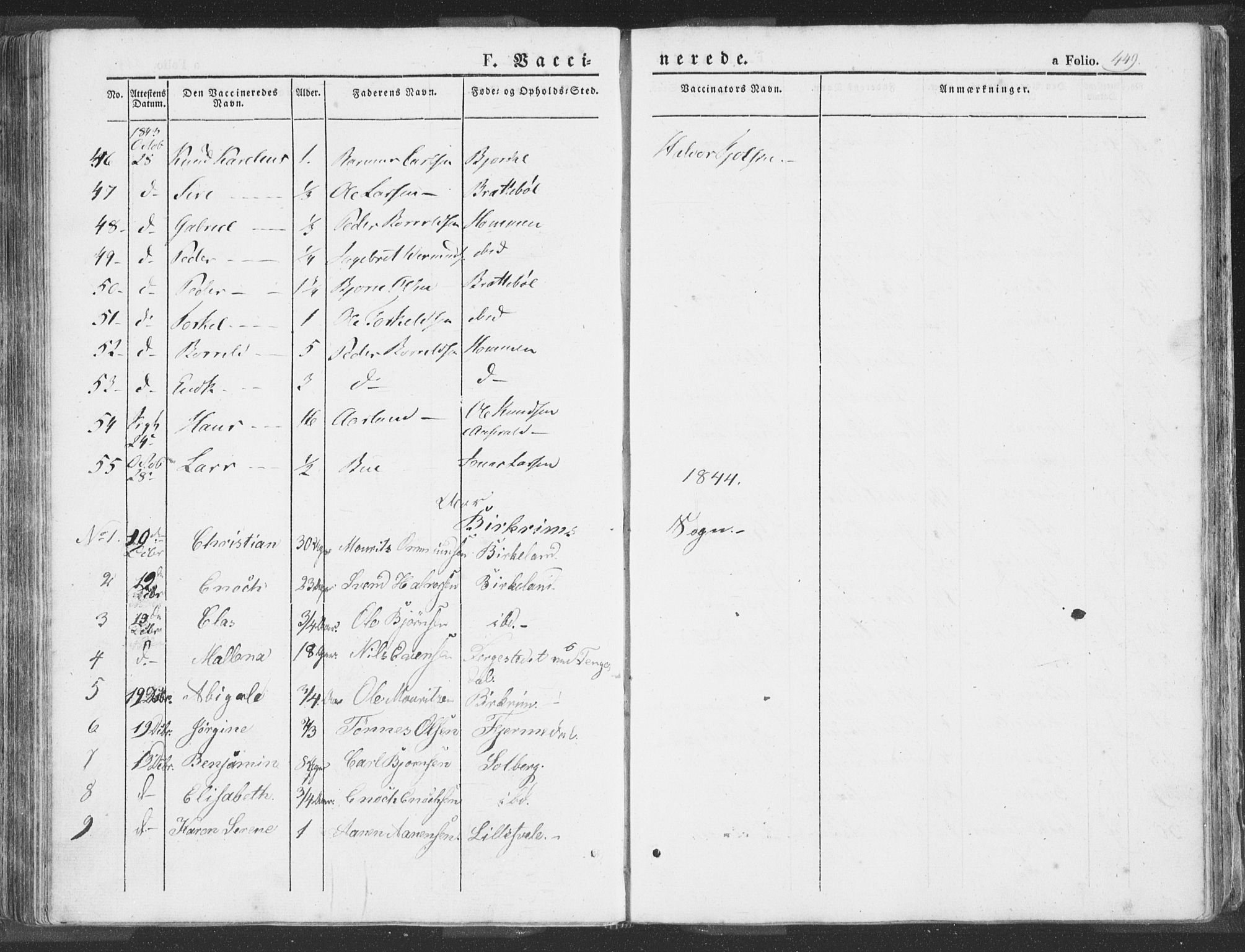 Helleland sokneprestkontor, SAST/A-101810: Ministerialbok nr. A 6.2, 1834-1863, s. 449
