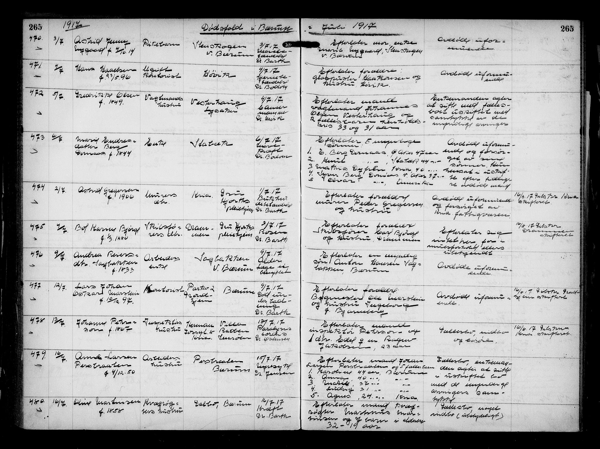 Aker kriminaldommer, skifte- og auksjonsforvalterembete, SAO/A-10452/H/Hb/Hba/Hbaa/L0004: Dødsfallsprotokoll, 1914-1918, s. 265