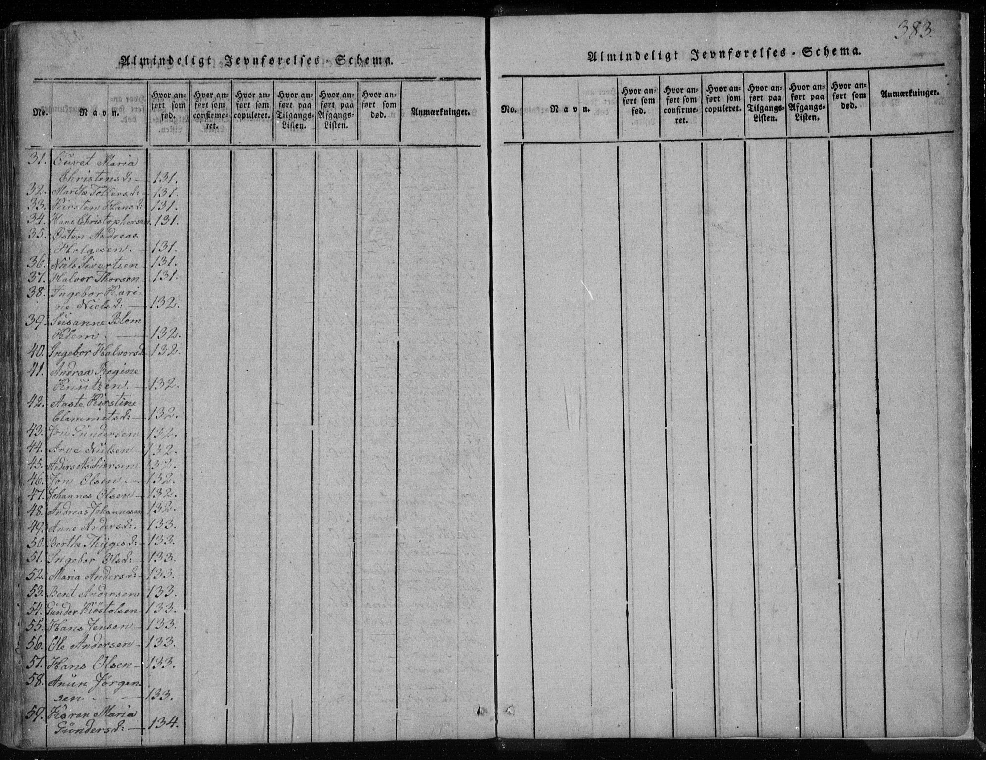 Holla kirkebøker, AV/SAKO-A-272/F/Fa/L0003: Ministerialbok nr. 3, 1815-1830, s. 383