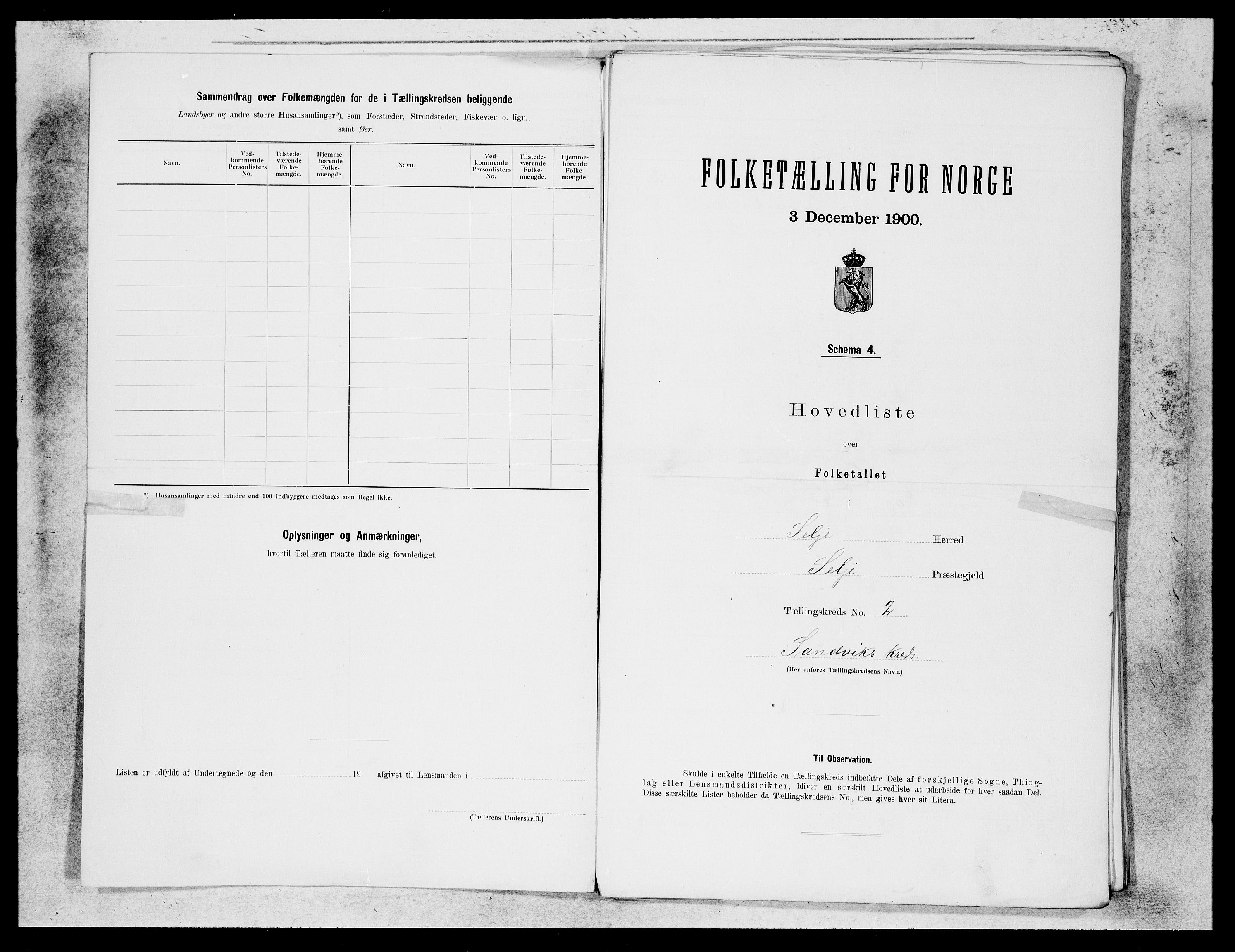 SAB, Folketelling 1900 for 1441 Selje herred, 1900, s. 3