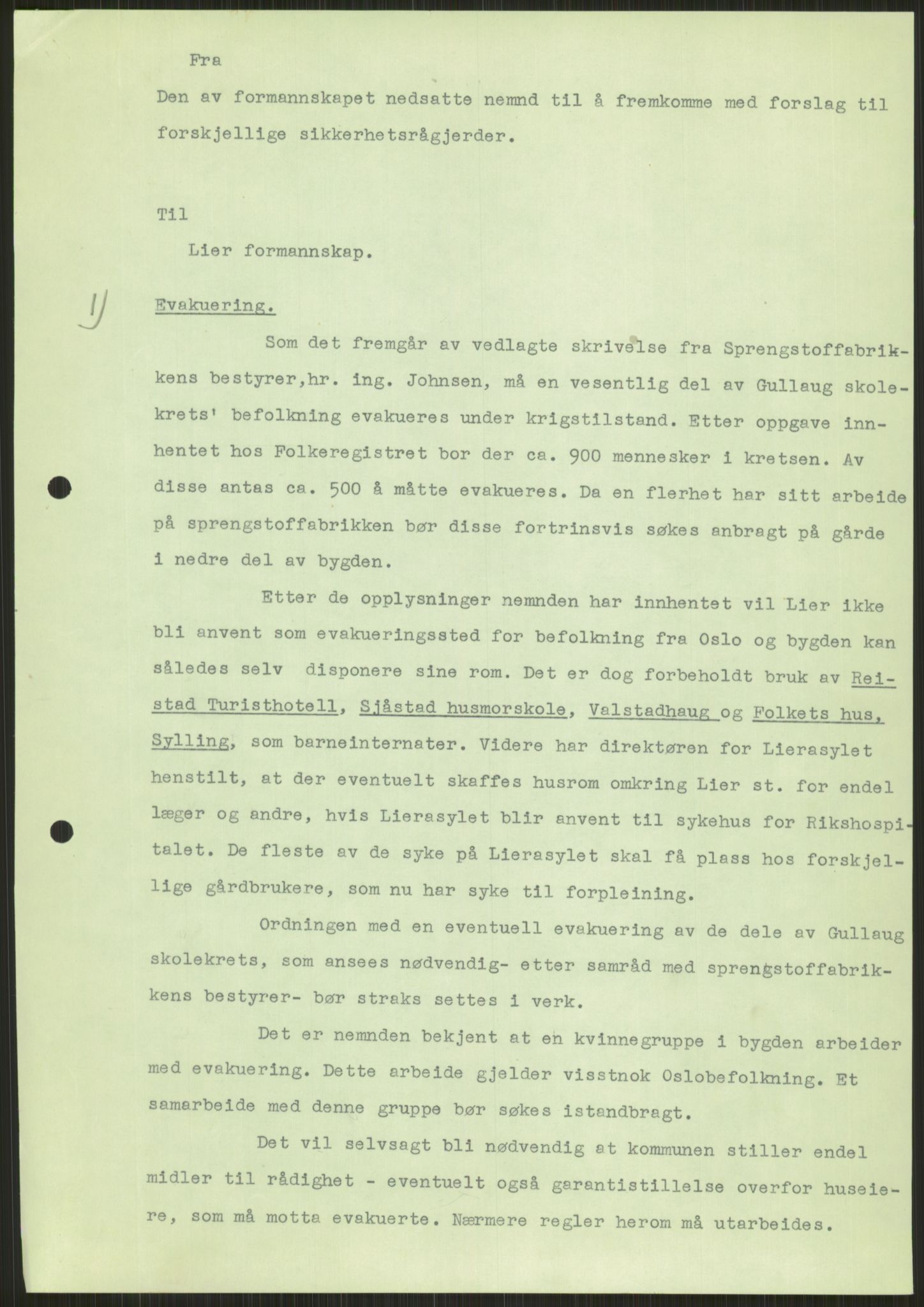 Forsvaret, Forsvarets krigshistoriske avdeling, AV/RA-RAFA-2017/Y/Ya/L0014: II-C-11-31 - Fylkesmenn.  Rapporter om krigsbegivenhetene 1940., 1940, s. 419