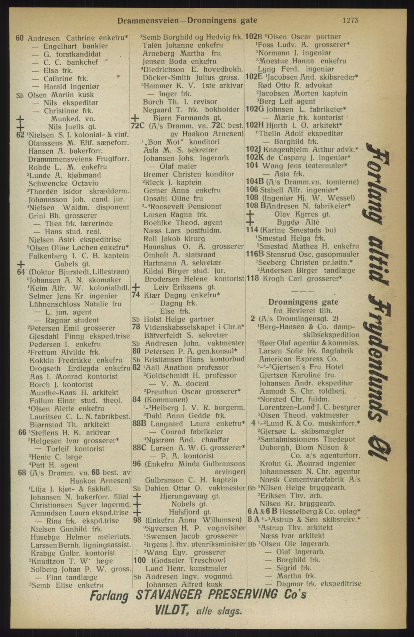 Kristiania/Oslo adressebok, PUBL/-, 1914, s. 1273