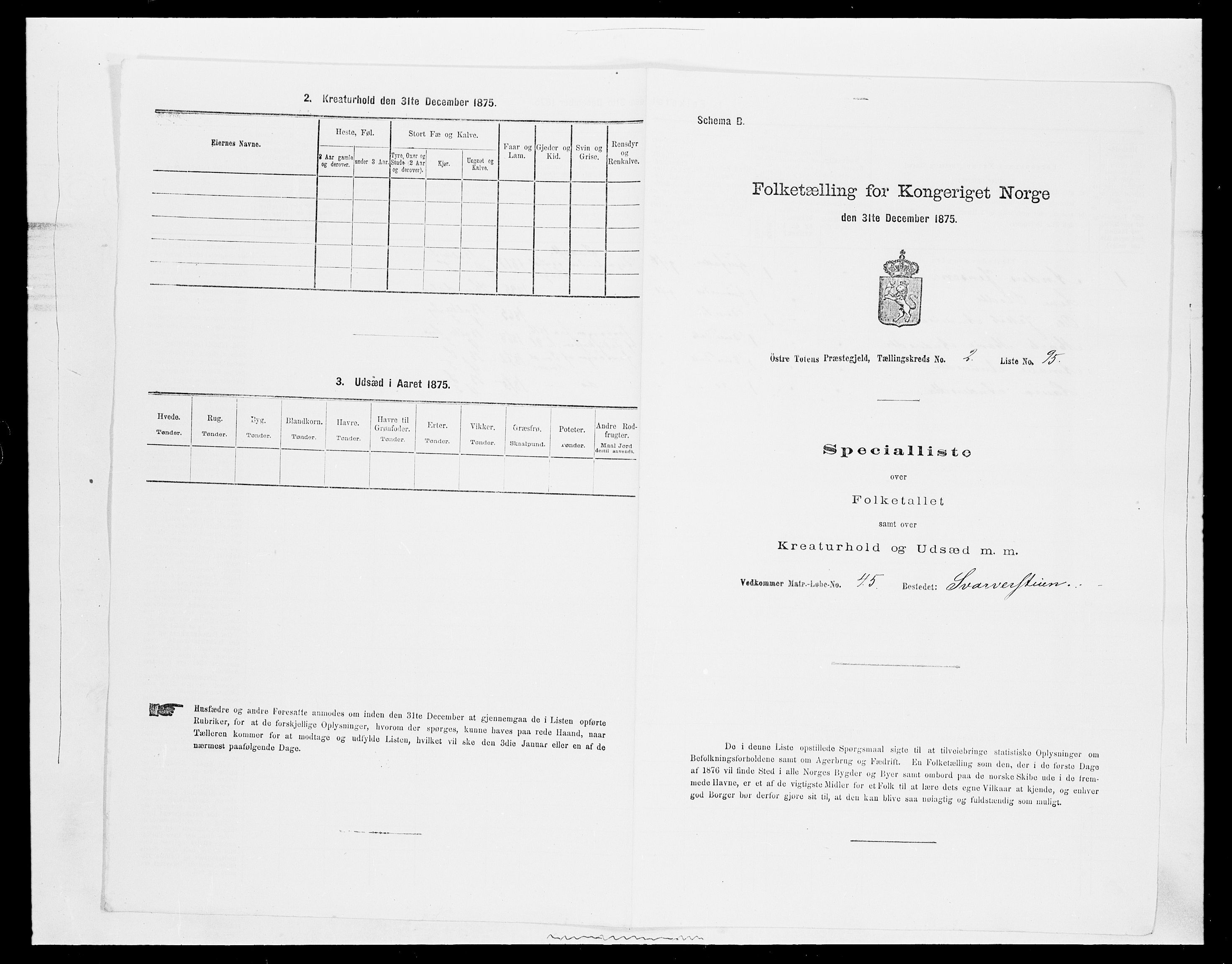 SAH, Folketelling 1875 for 0528P Østre Toten prestegjeld, 1875, s. 537