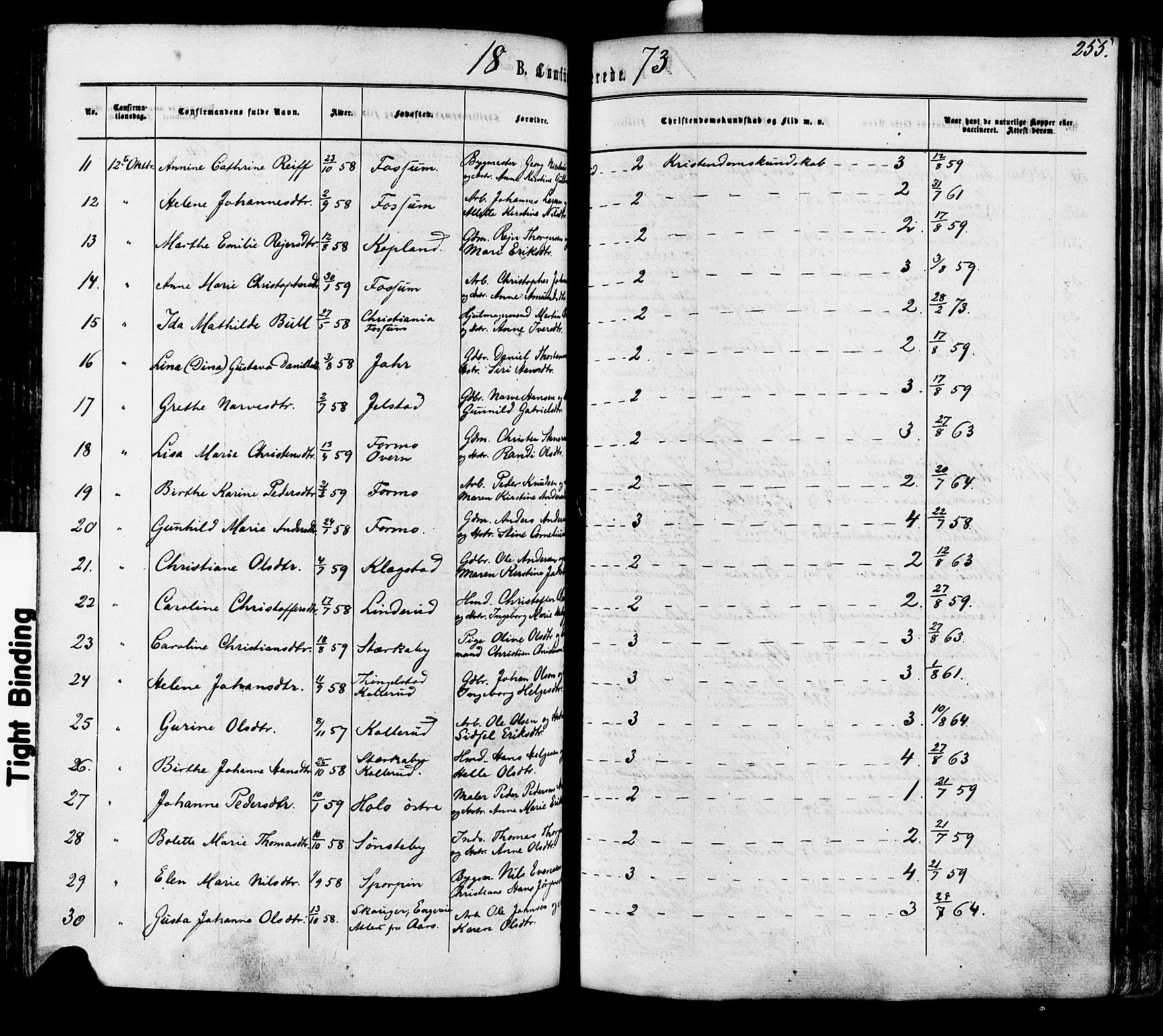 Modum kirkebøker, AV/SAKO-A-234/F/Fa/L0010: Ministerialbok nr. 10, 1865-1876, s. 255
