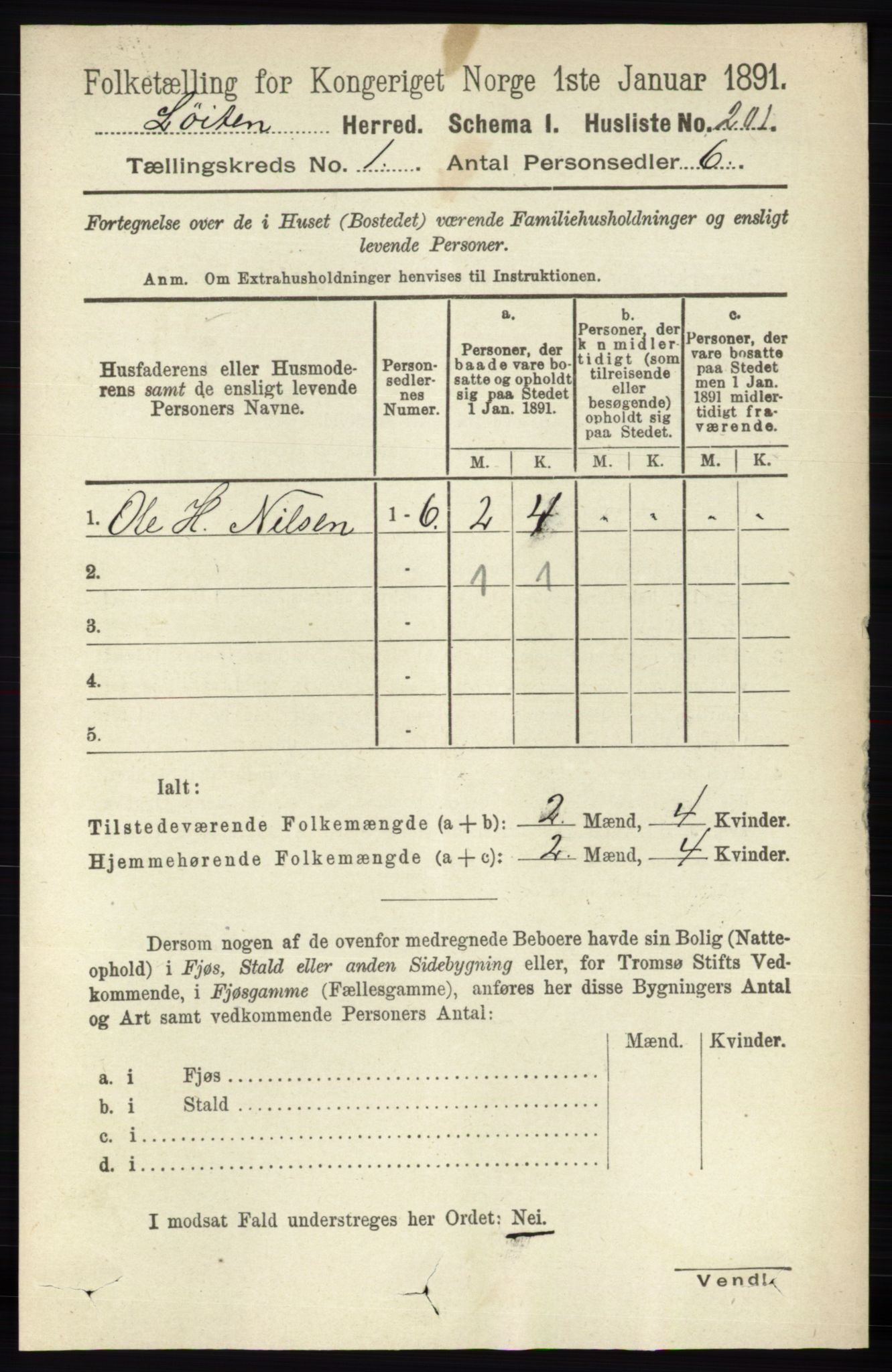 RA, Folketelling 1891 for 0415 Løten herred, 1891, s. 240