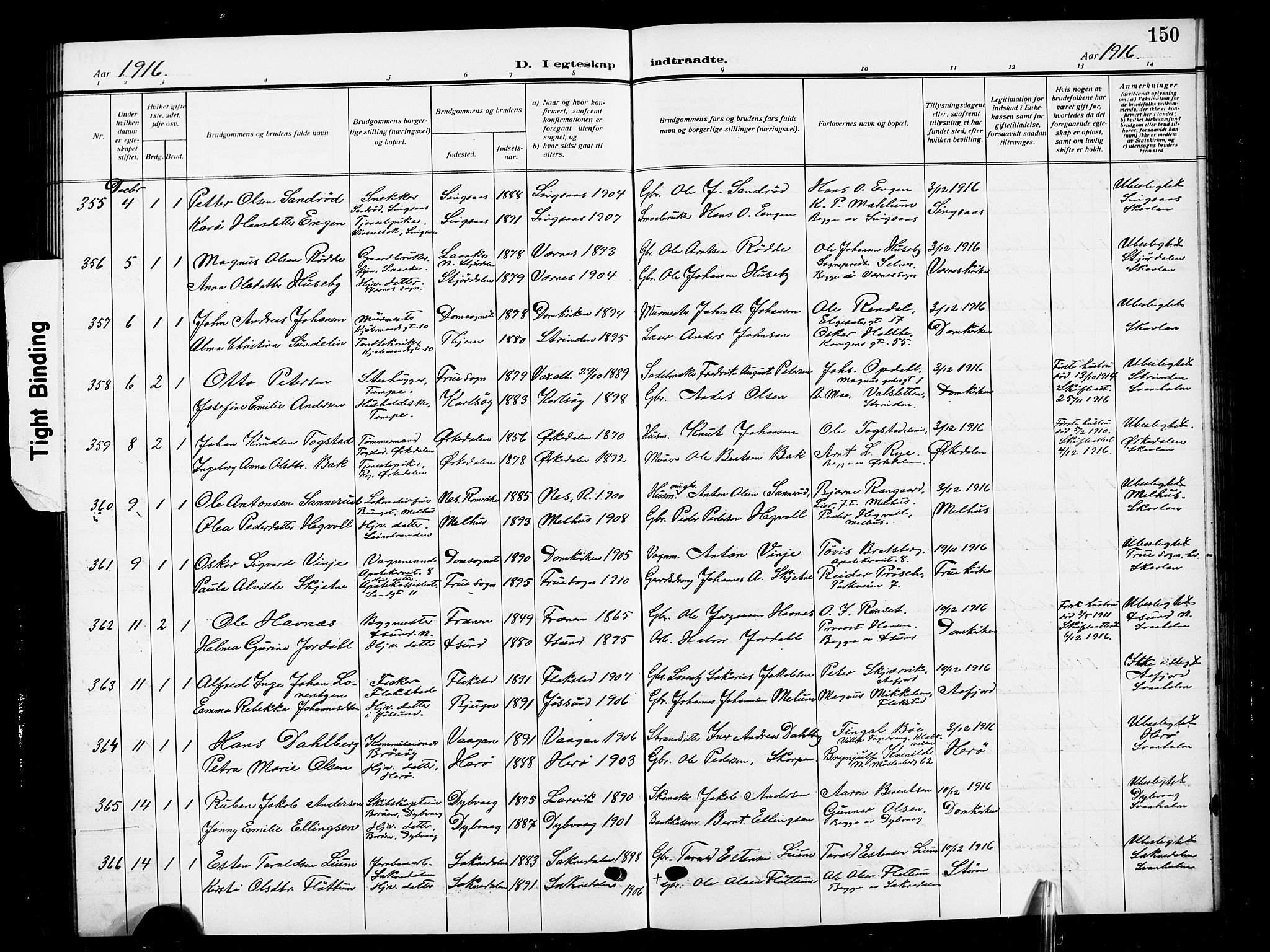 Ministerialprotokoller, klokkerbøker og fødselsregistre - Sør-Trøndelag, AV/SAT-A-1456/601/L0097: Klokkerbok nr. 601C15, 1911-1921, s. 150
