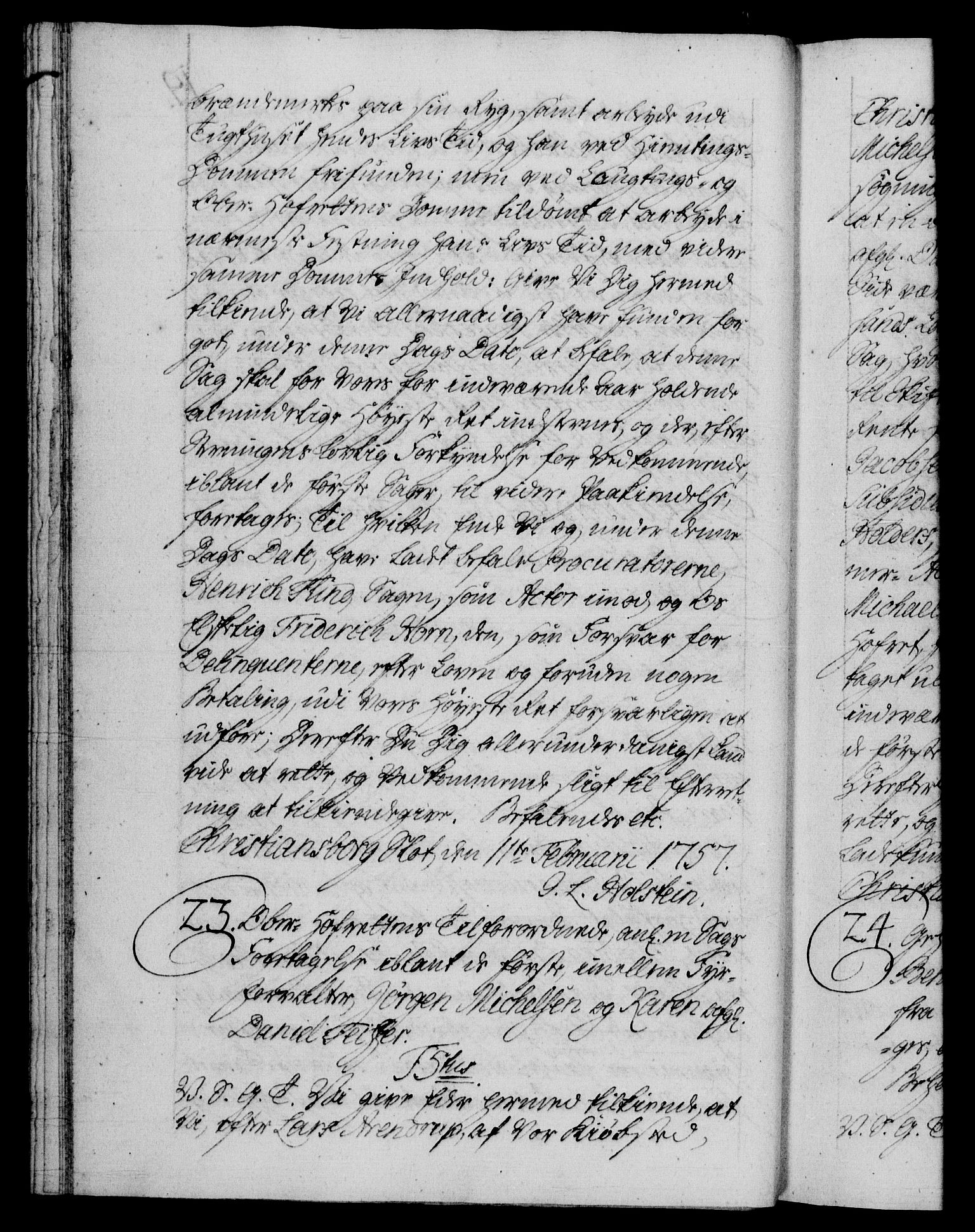 Danske Kanselli 1572-1799, AV/RA-EA-3023/F/Fc/Fca/Fcab/L0036: Norske tegnelser, 1757-1761, s. 19b