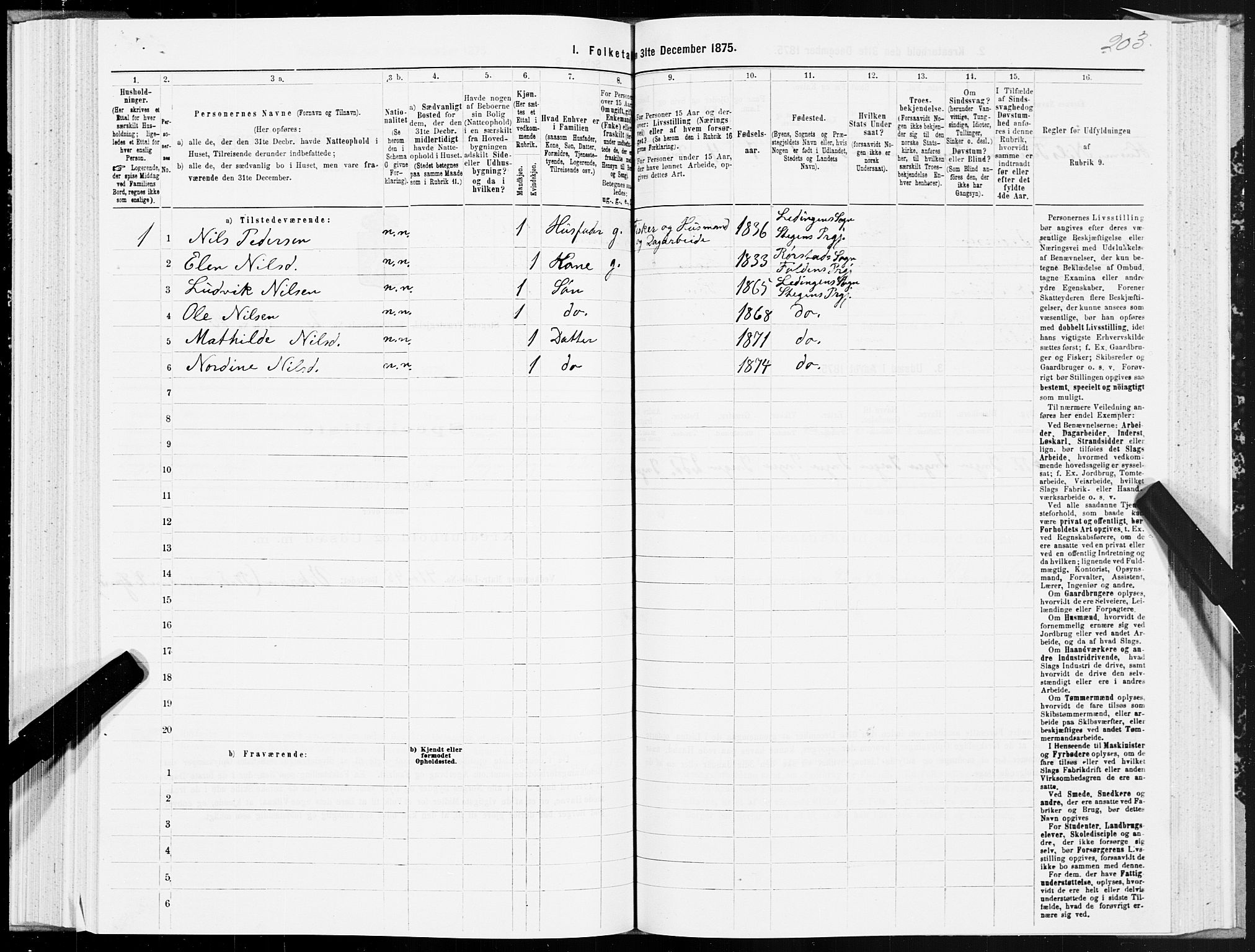 SAT, Folketelling 1875 for 1848P Steigen prestegjeld, 1875, s. 1203