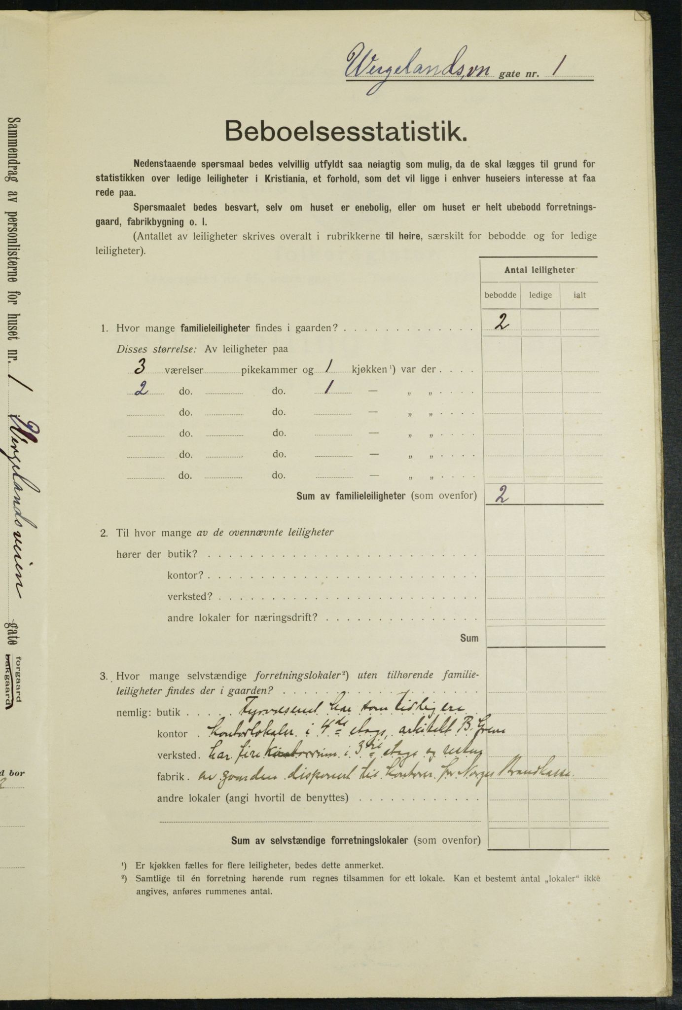 OBA, Kommunal folketelling 1.2.1913 for Kristiania, 1913, s. 127656