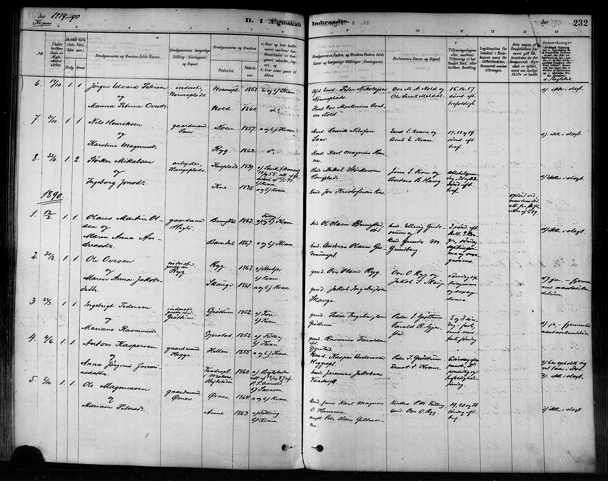 Ministerialprotokoller, klokkerbøker og fødselsregistre - Nord-Trøndelag, SAT/A-1458/746/L0449: Ministerialbok nr. 746A07 /2, 1878-1899, s. 232