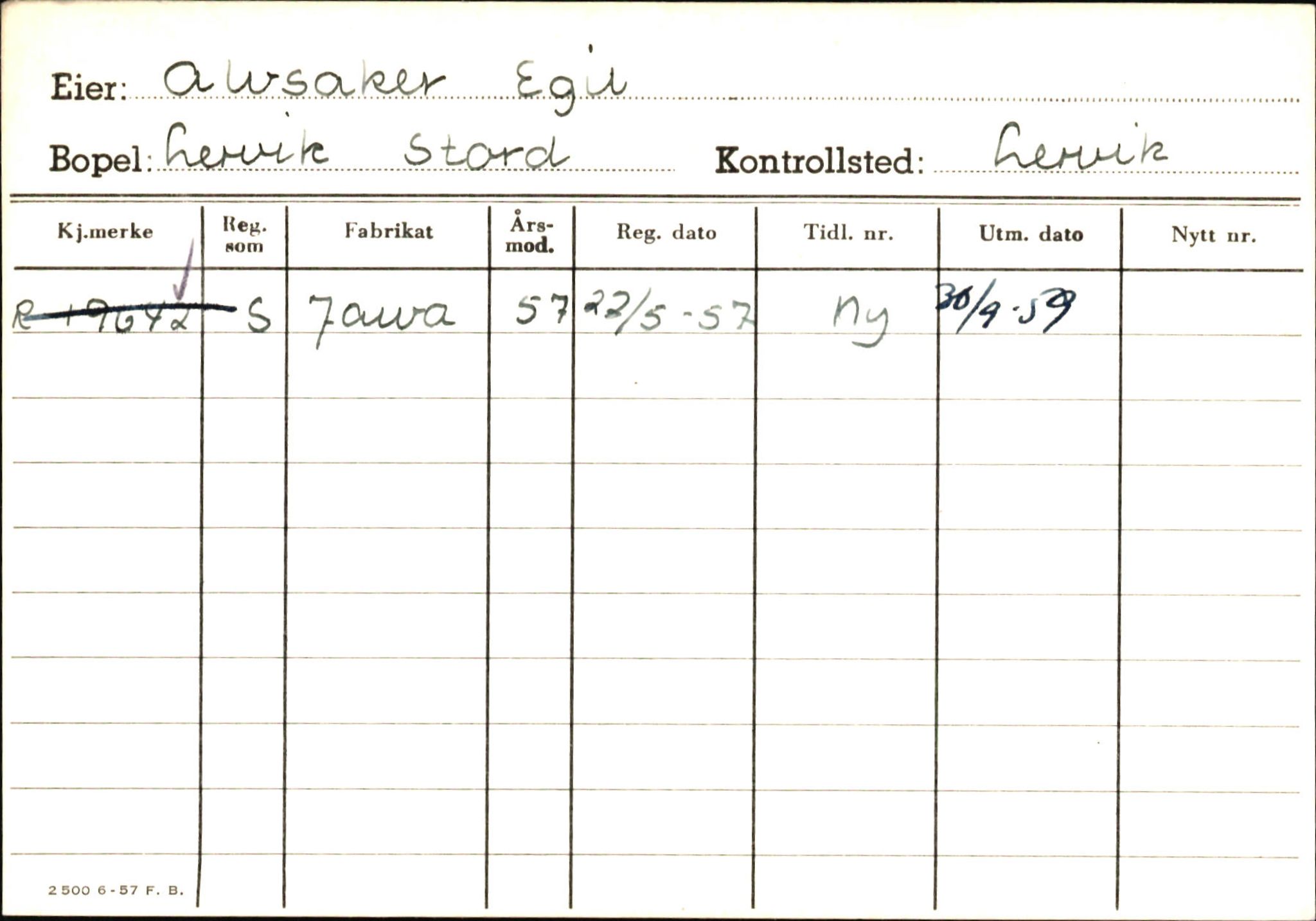 Statens vegvesen, Hordaland vegkontor, AV/SAB-A-5201/2/Ha/L0001: R-eierkort A, 1920-1971, s. 684