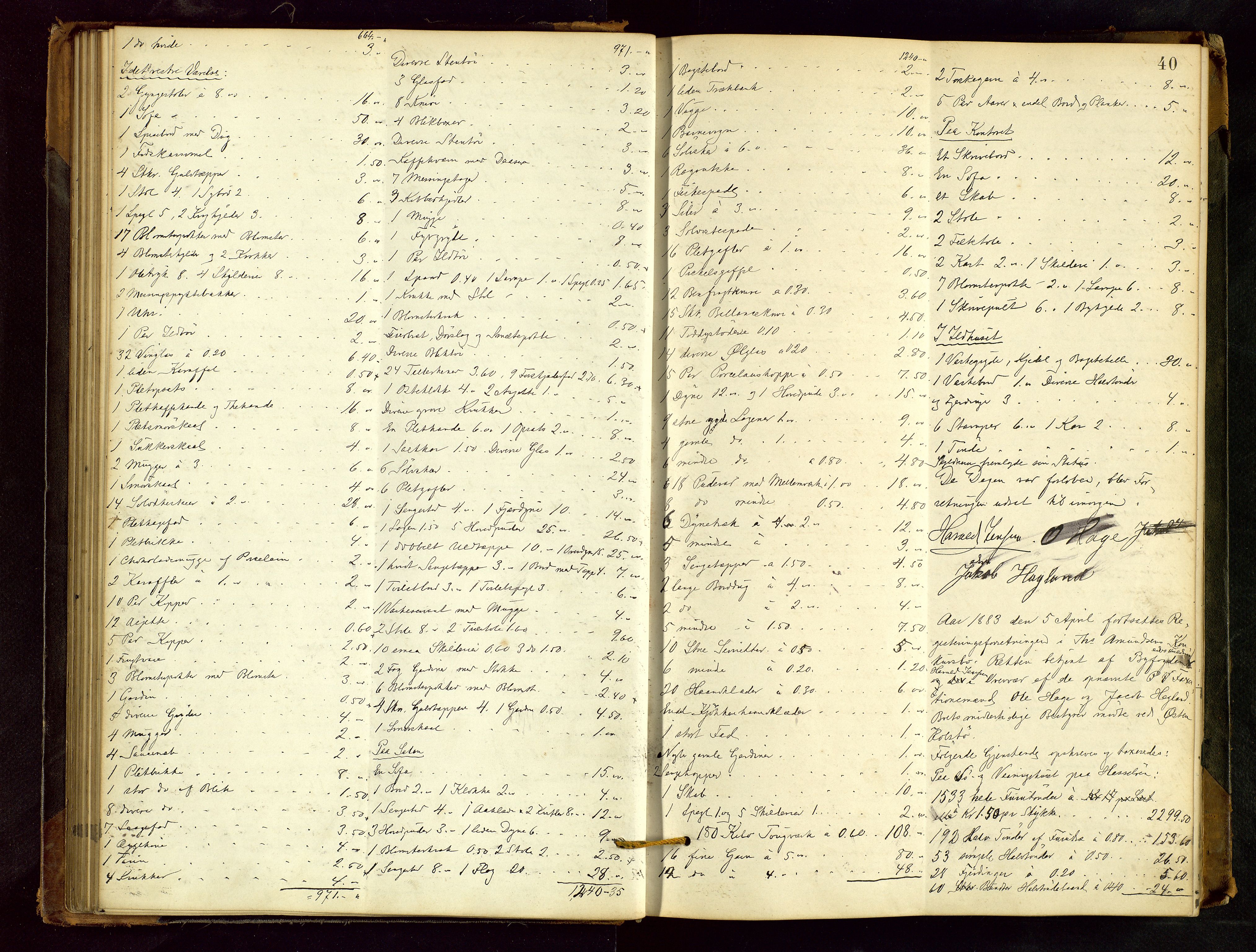 Haugesund tingrett, AV/SAST-A-101415/01/IV/IVB/L0002: Skifteregistreringsprotokoll, med register, 1879-1898, s. 39b-40a
