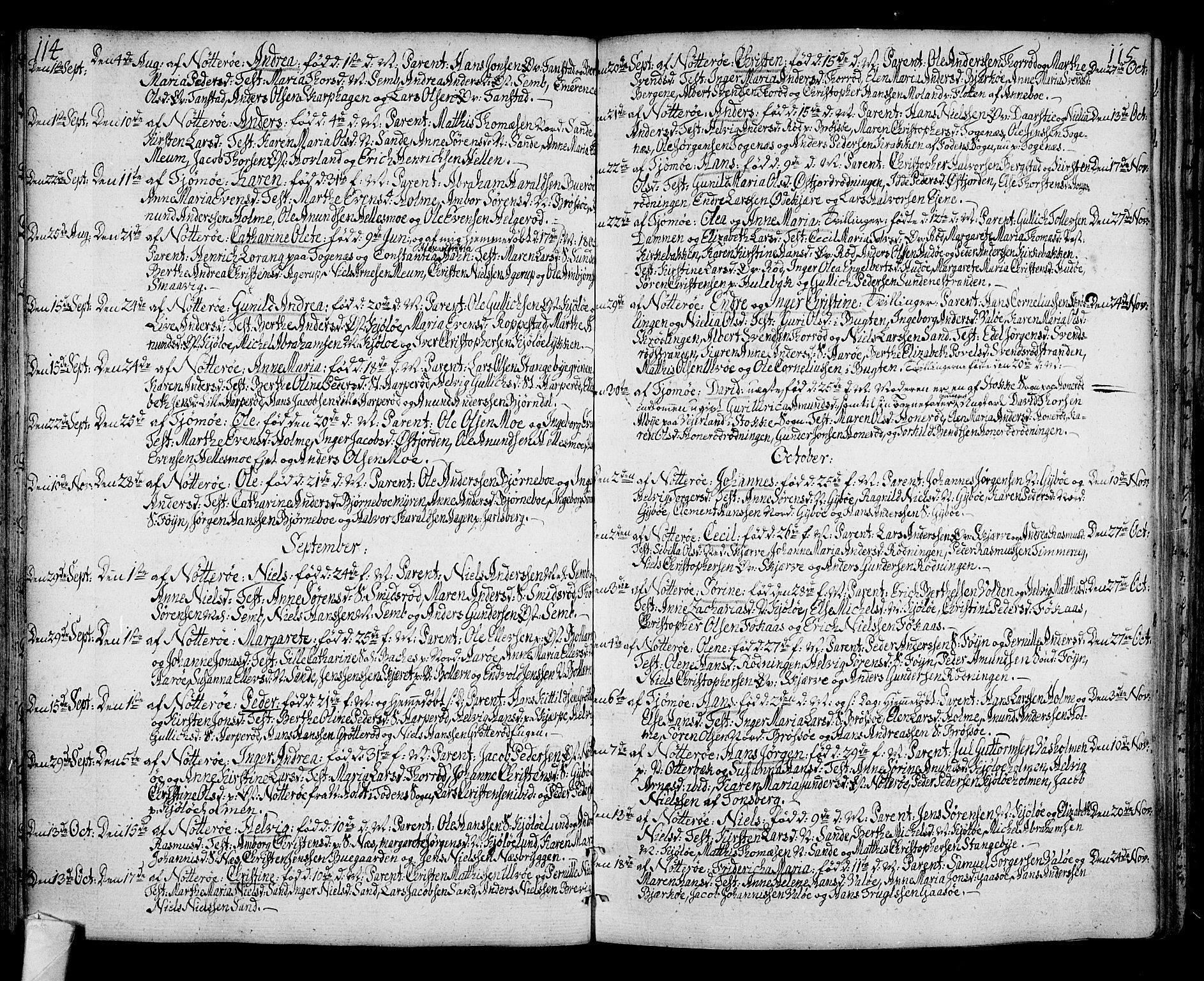 Nøtterøy kirkebøker, AV/SAKO-A-354/F/Fa/L0003: Ministerialbok nr. I 3, 1791-1814, s. 114-115