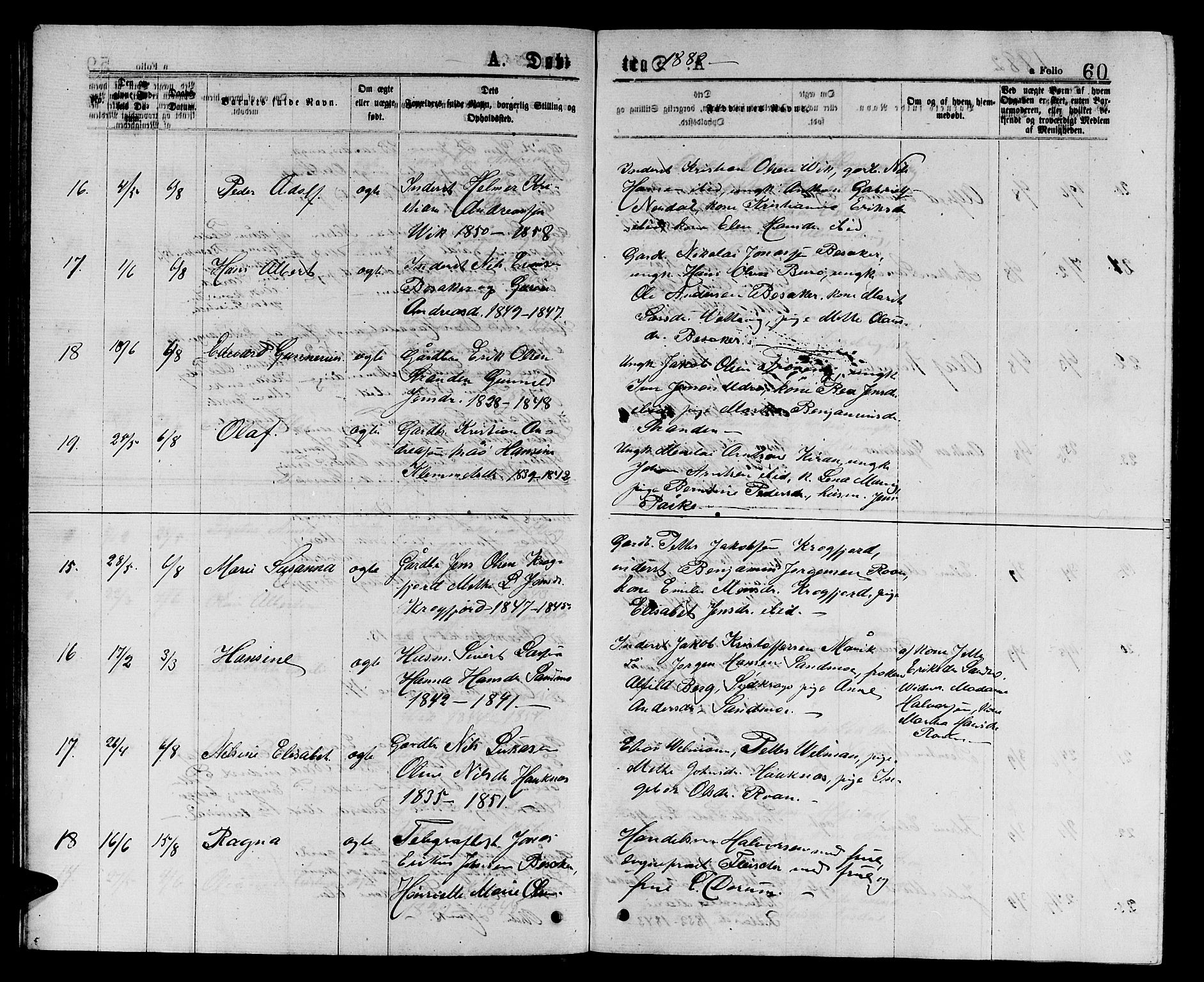 Ministerialprotokoller, klokkerbøker og fødselsregistre - Sør-Trøndelag, AV/SAT-A-1456/657/L0715: Klokkerbok nr. 657C02, 1873-1888, s. 60