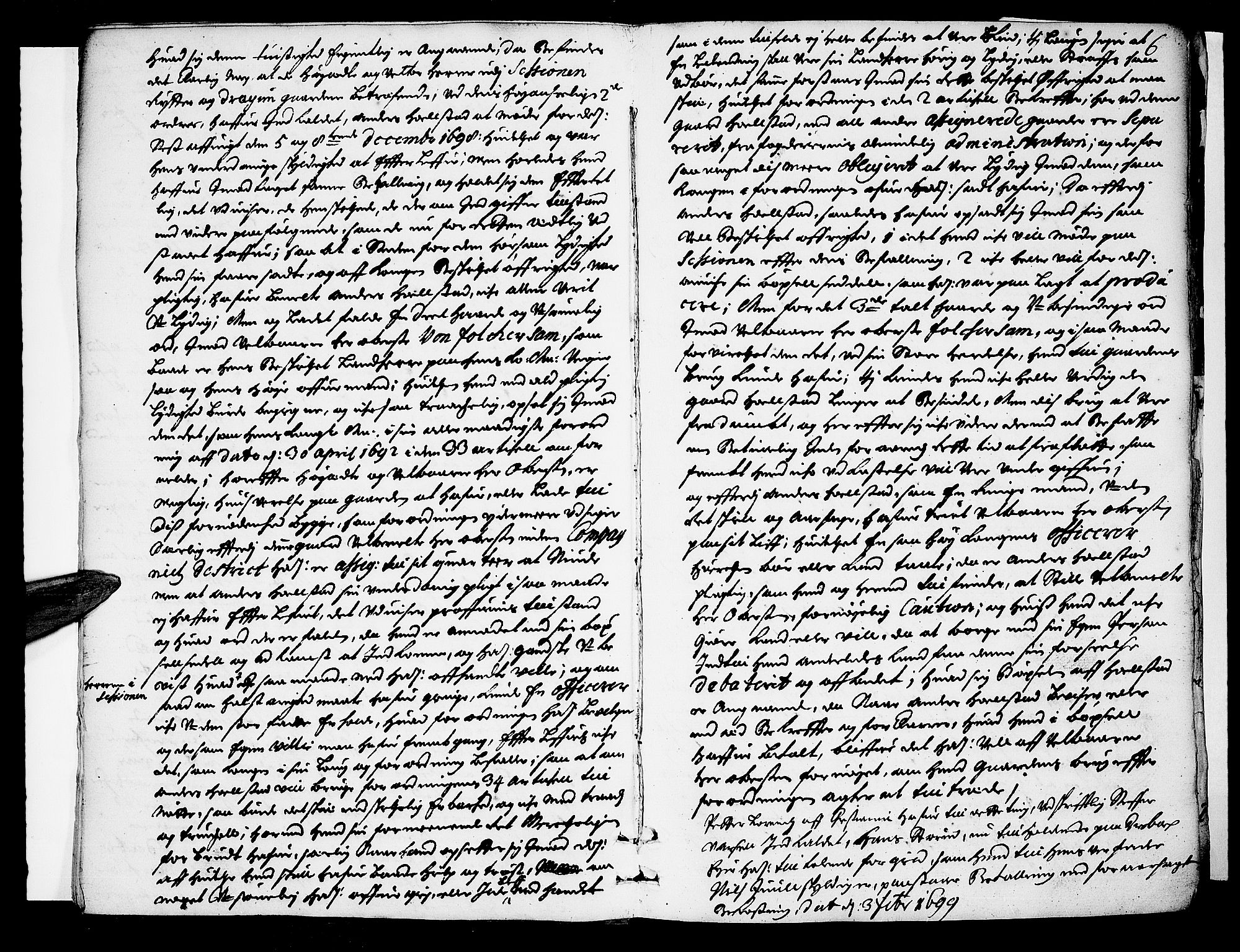 Follo sorenskriveri, AV/SAO-A-10274/F/Fb/Fba/L0027: Tingbok, 1699-1701, s. 5b-6a