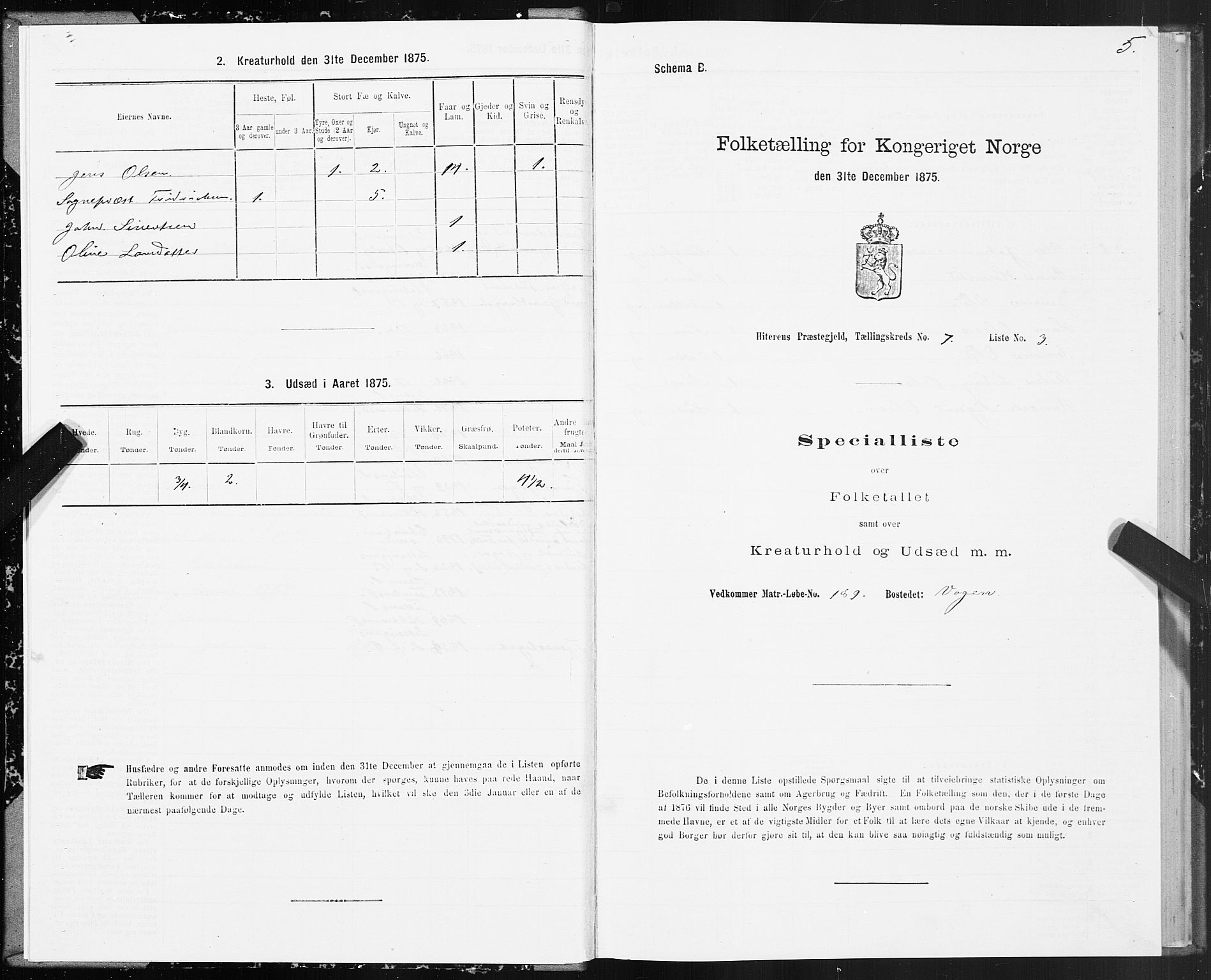 SAT, Folketelling 1875 for 1617P Hitra prestegjeld, 1875, s. 4005