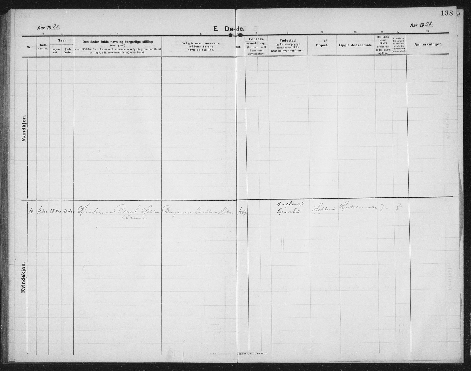 Ministerialprotokoller, klokkerbøker og fødselsregistre - Nord-Trøndelag, SAT/A-1458/731/L0312: Klokkerbok nr. 731C03, 1911-1935, s. 138