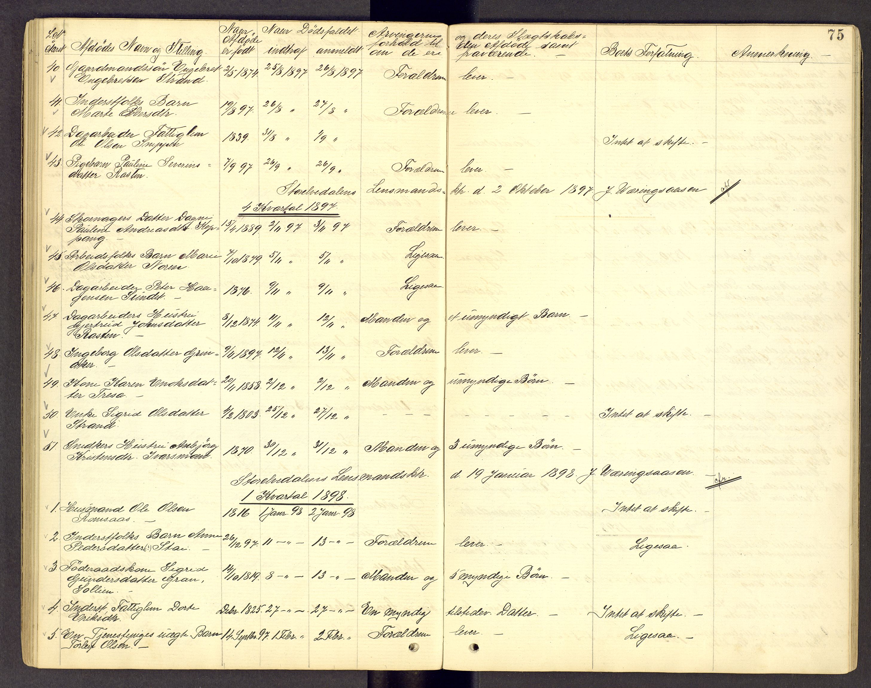 Sør-Østerdal sorenskriveri, AV/SAH-TING-018/J/Jg/L0014: Dødsfallsjournal, 1874-1908, s. 75