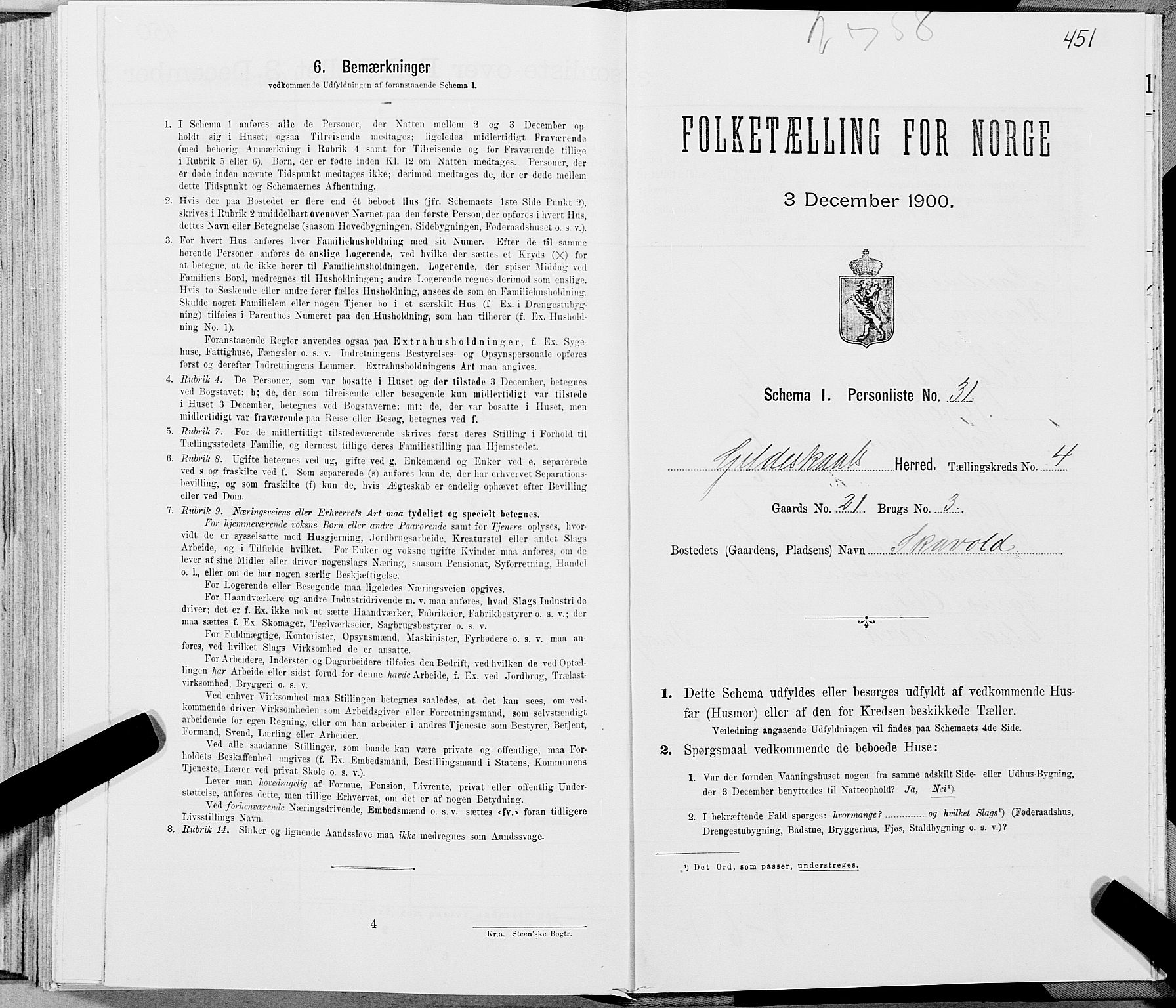 SAT, Folketelling 1900 for 1838 Gildeskål herred, 1900, s. 494