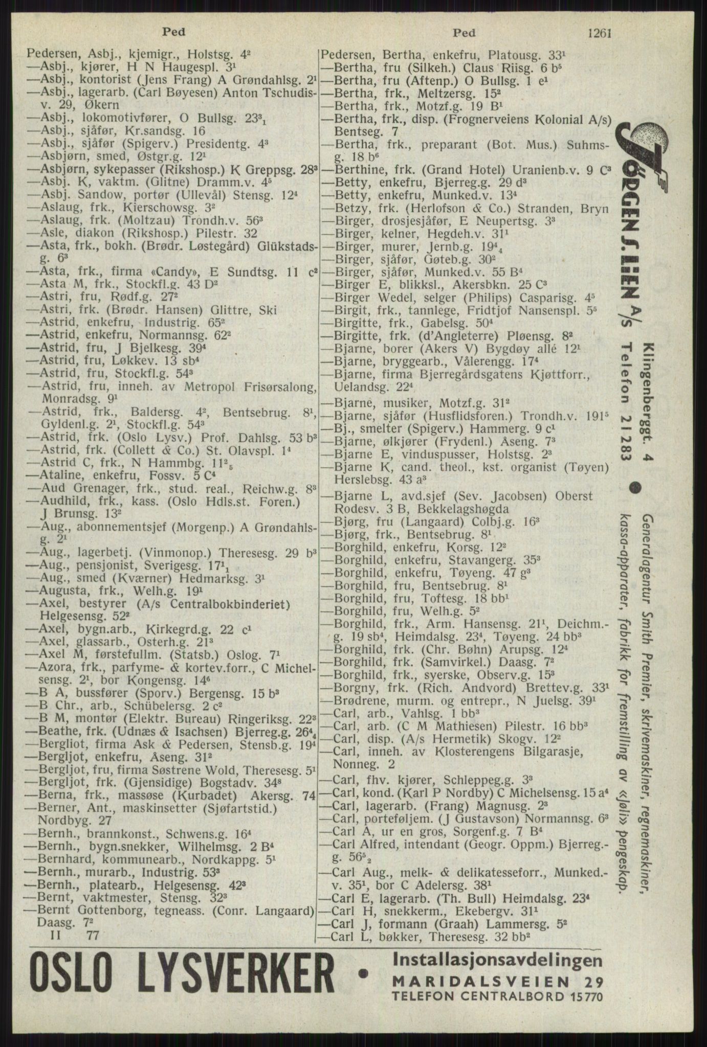 Kristiania/Oslo adressebok, PUBL/-, 1941, s. 1261