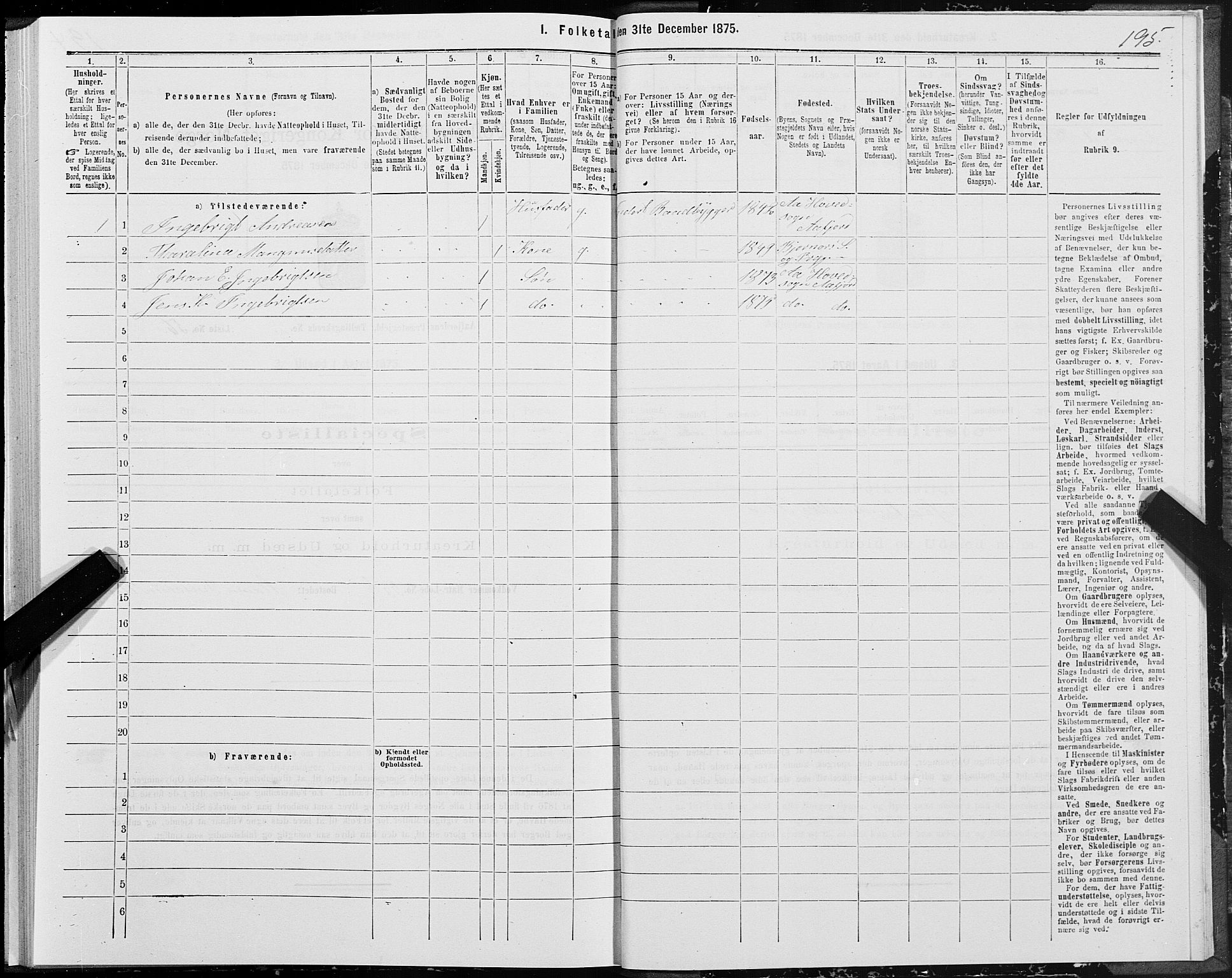 SAT, Folketelling 1875 for 1630P Aafjorden prestegjeld, 1875, s. 1195