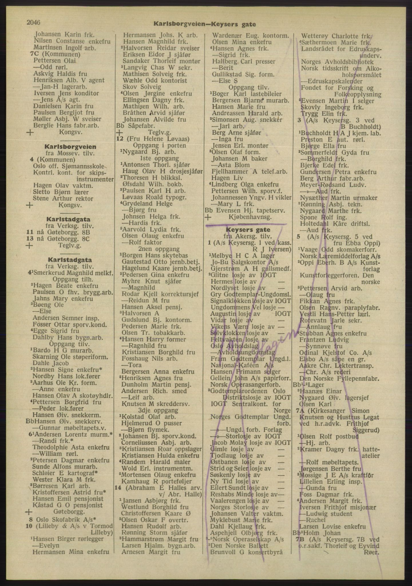 Kristiania/Oslo adressebok, PUBL/-, 1955, s. 2046