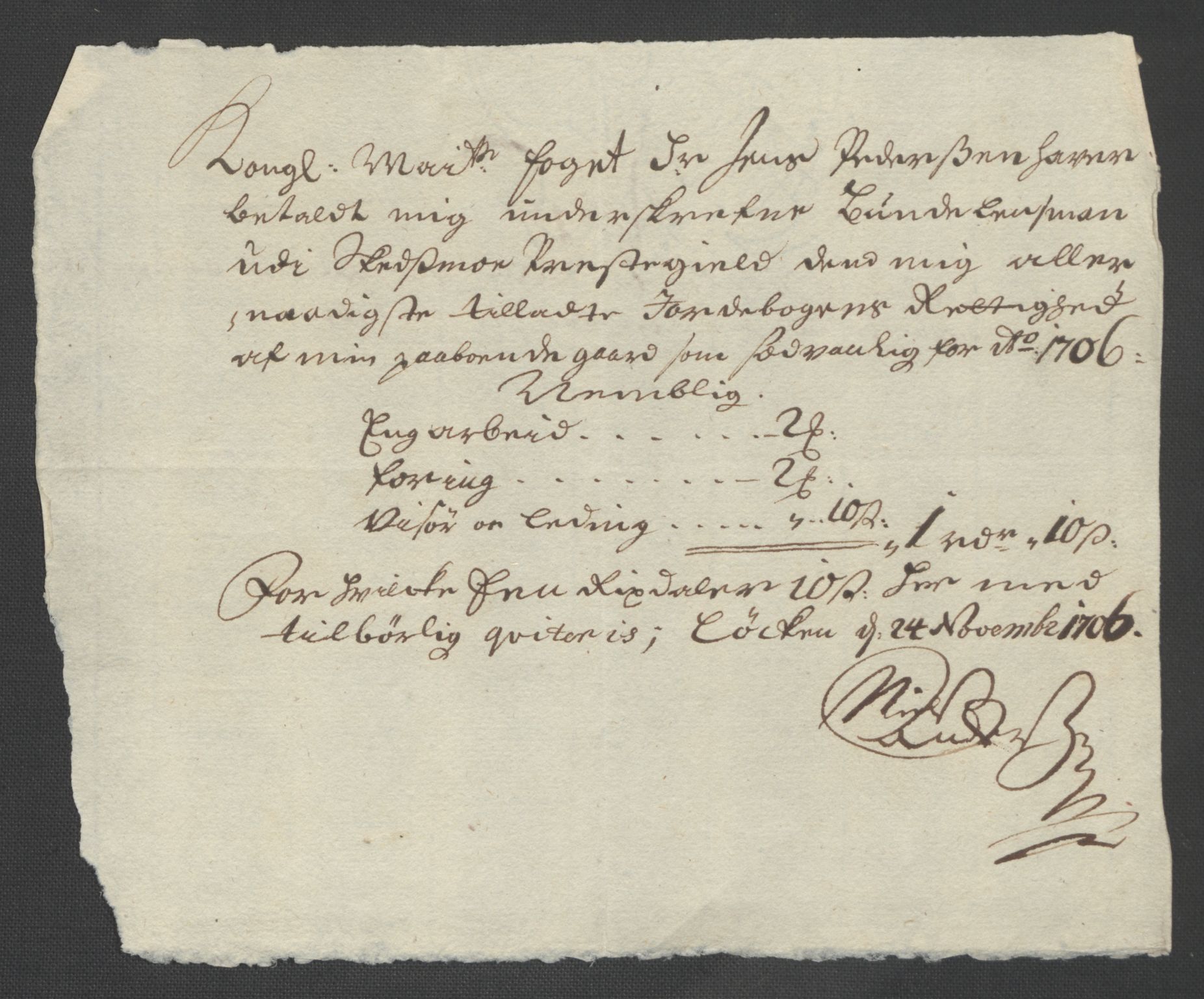 Rentekammeret inntil 1814, Reviderte regnskaper, Fogderegnskap, AV/RA-EA-4092/R11/L0590: Fogderegnskap Nedre Romerike, 1706-1707, s. 203