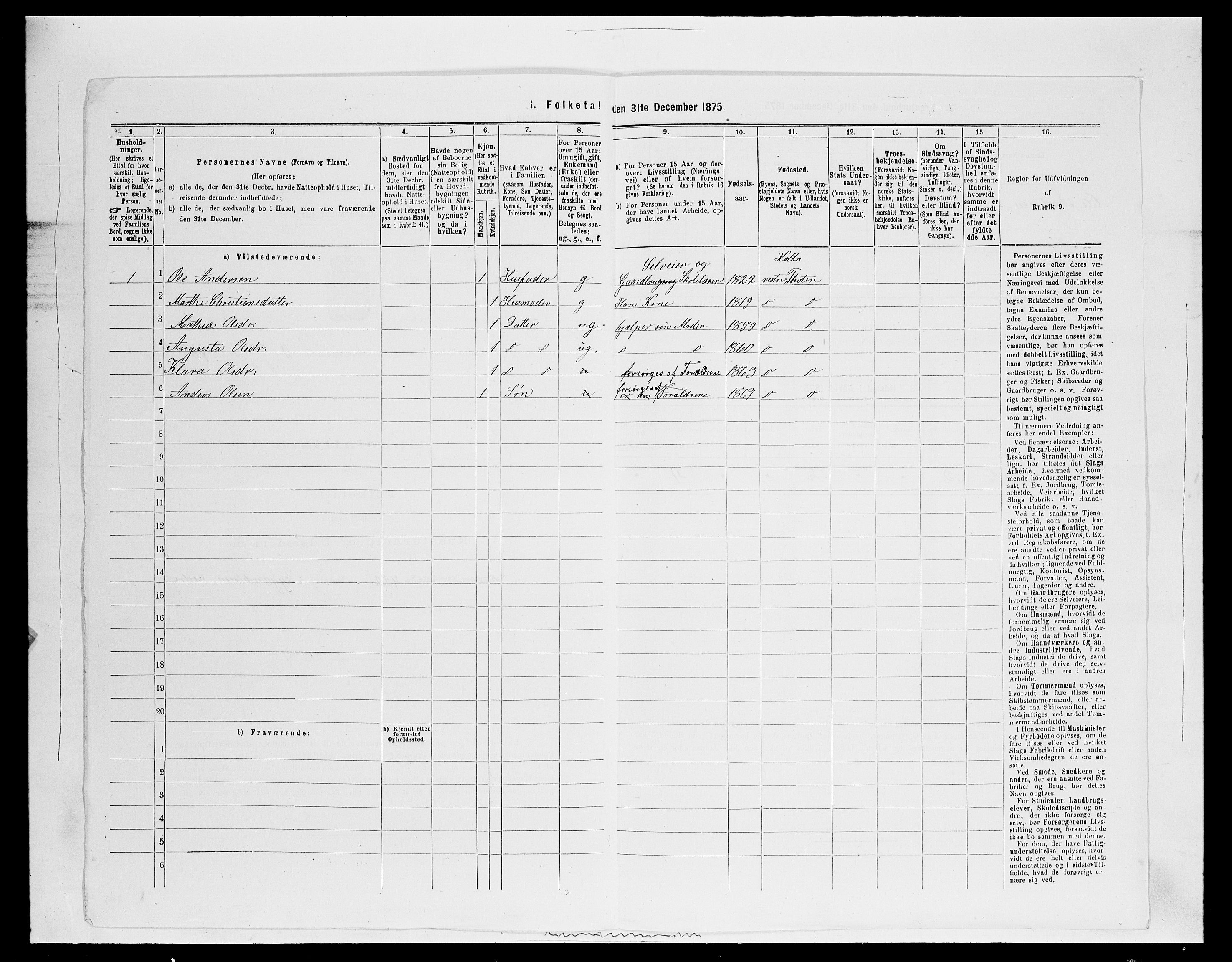 SAH, Folketelling 1875 for 0529P Vestre Toten prestegjeld, 1875, s. 1850