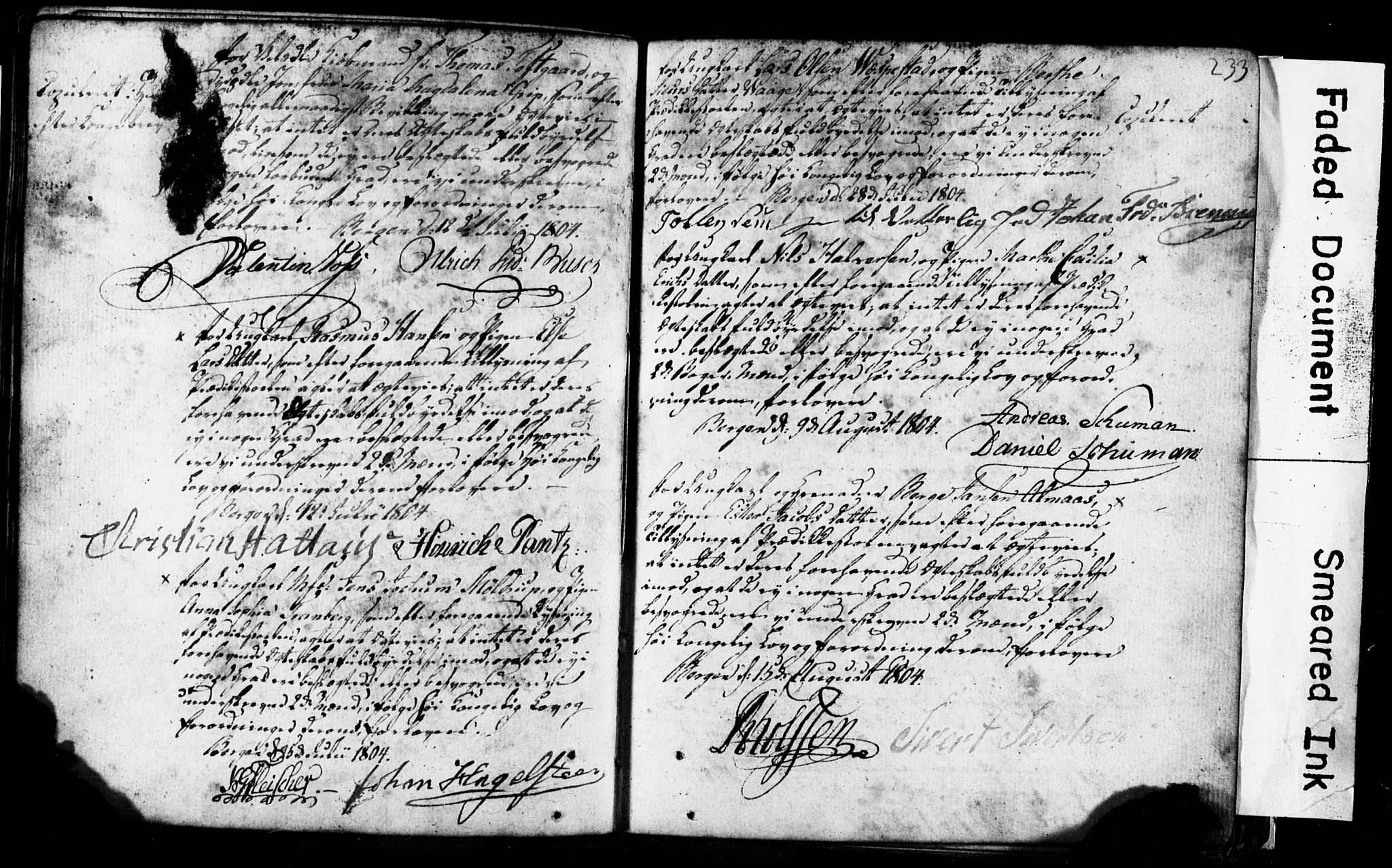 Korskirken sokneprestembete, SAB/A-76101: Forlovererklæringer nr. II.5.1, 1776-1816, s. 233