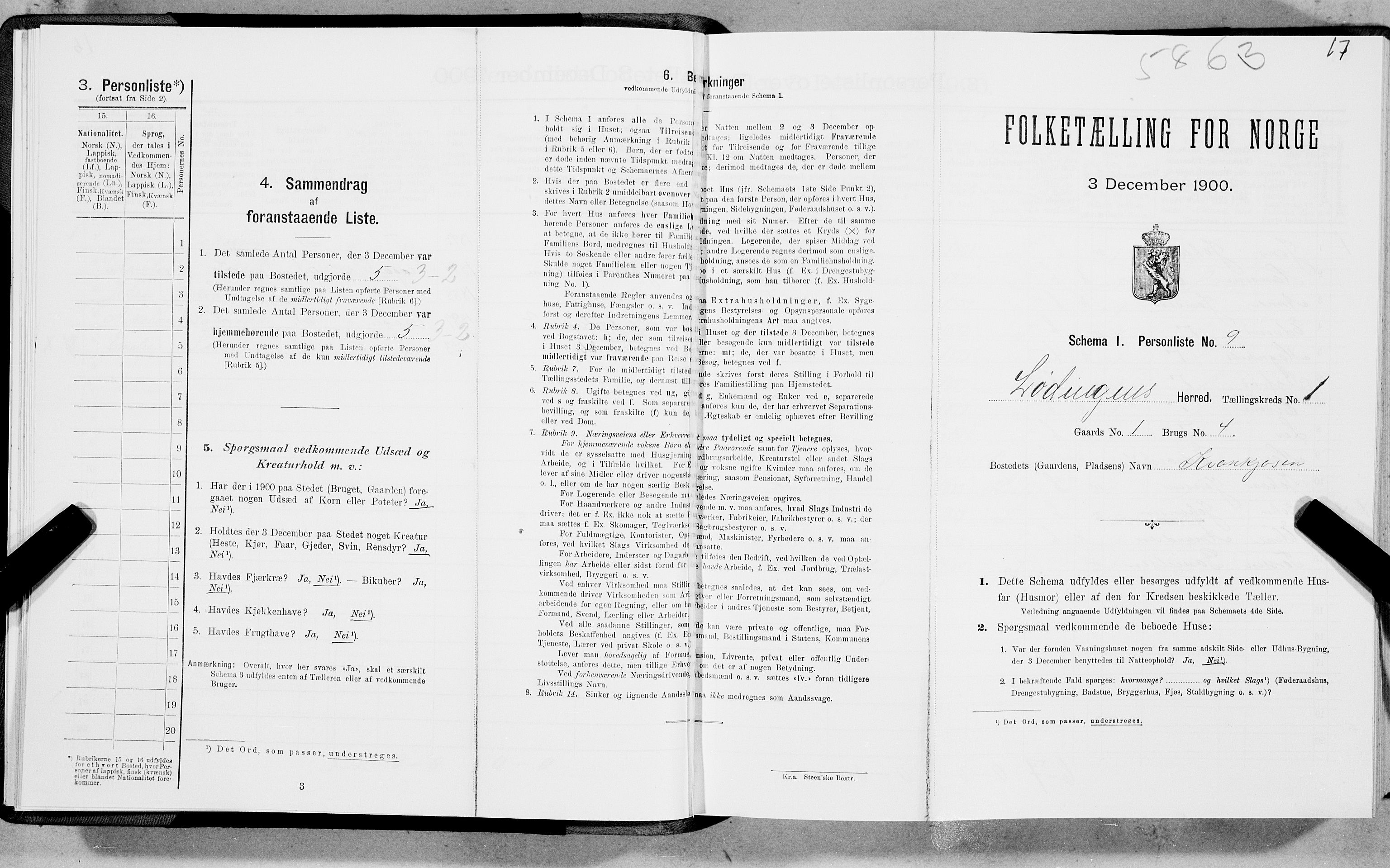 SAT, Folketelling 1900 for 1851 Lødingen herred, 1900, s. 17