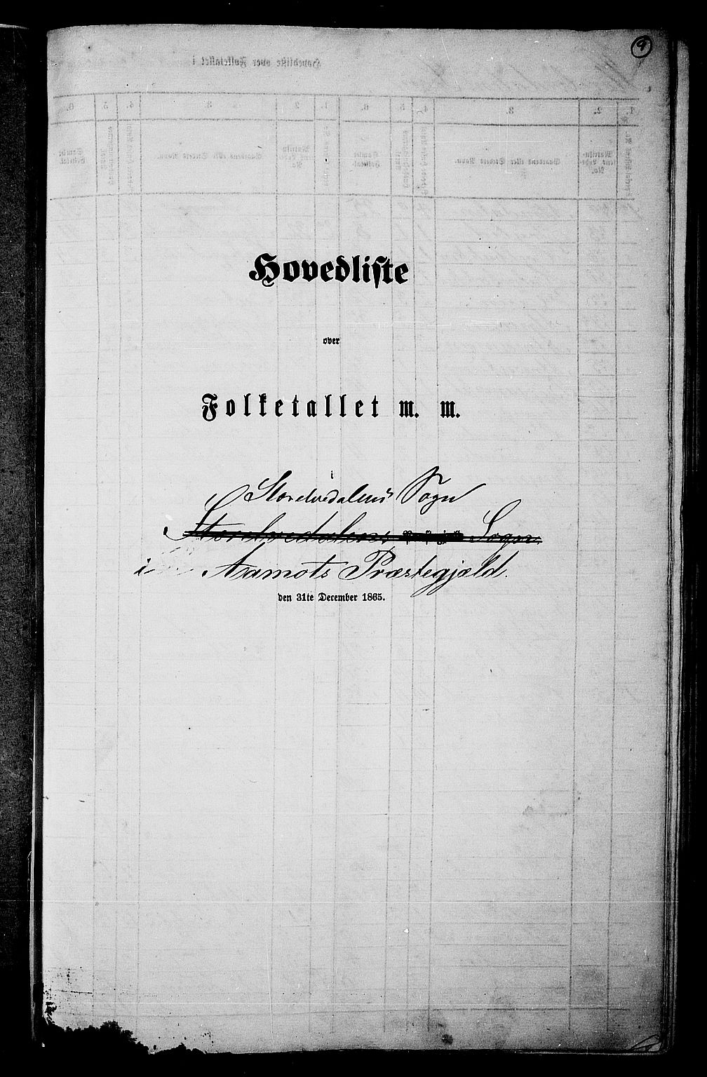 RA, Folketelling 1865 for 0429P Åmot prestegjeld, 1865, s. 9