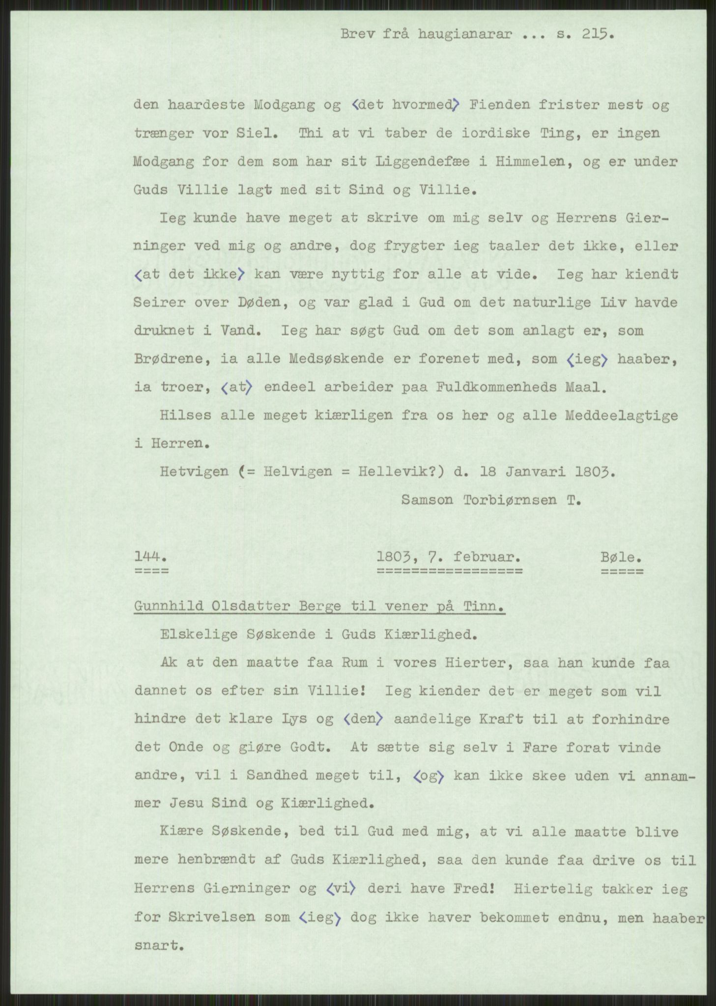 Samlinger til kildeutgivelse, Haugianerbrev, AV/RA-EA-6834/F/L0001: Haugianerbrev I: 1760-1804, 1760-1804, s. 215