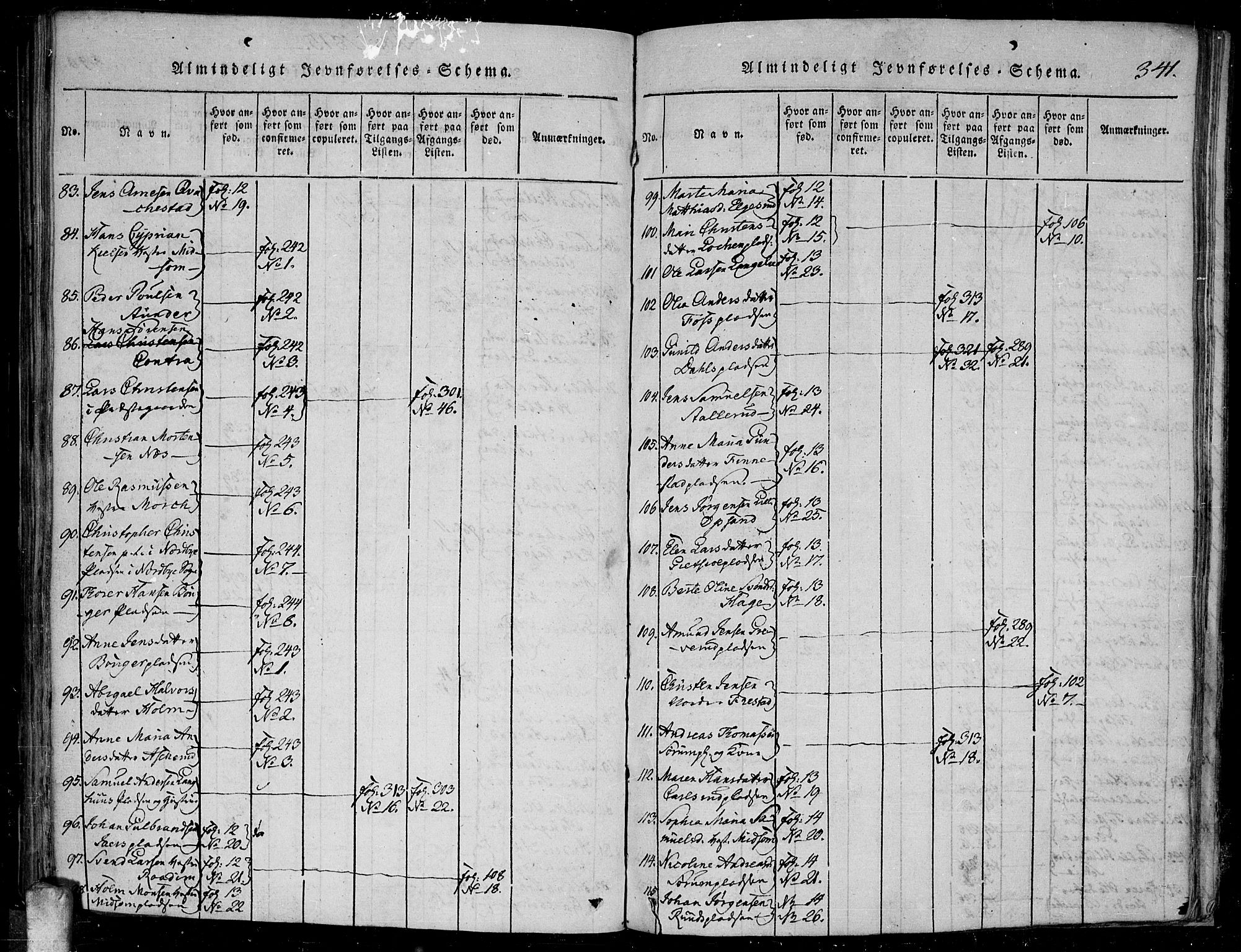 Kråkstad prestekontor Kirkebøker, AV/SAO-A-10125a/F/Fa/L0003: Ministerialbok nr. I 3, 1813-1824, s. 341