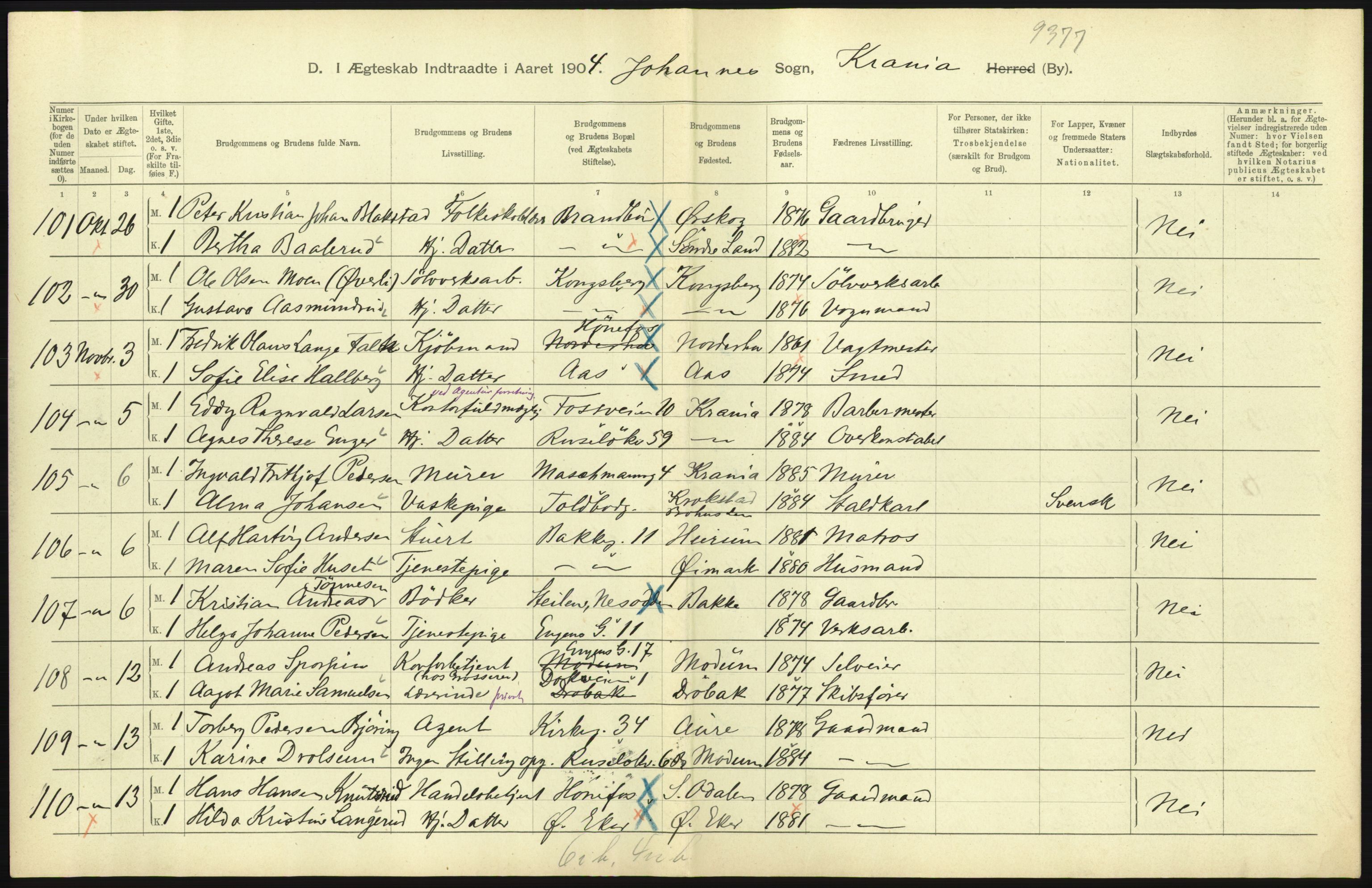 Statistisk sentralbyrå, Sosiodemografiske emner, Befolkning, AV/RA-S-2228/D/Df/Dfa/Dfab/L0004: Kristiania: Gifte, døde, 1904, s. 213