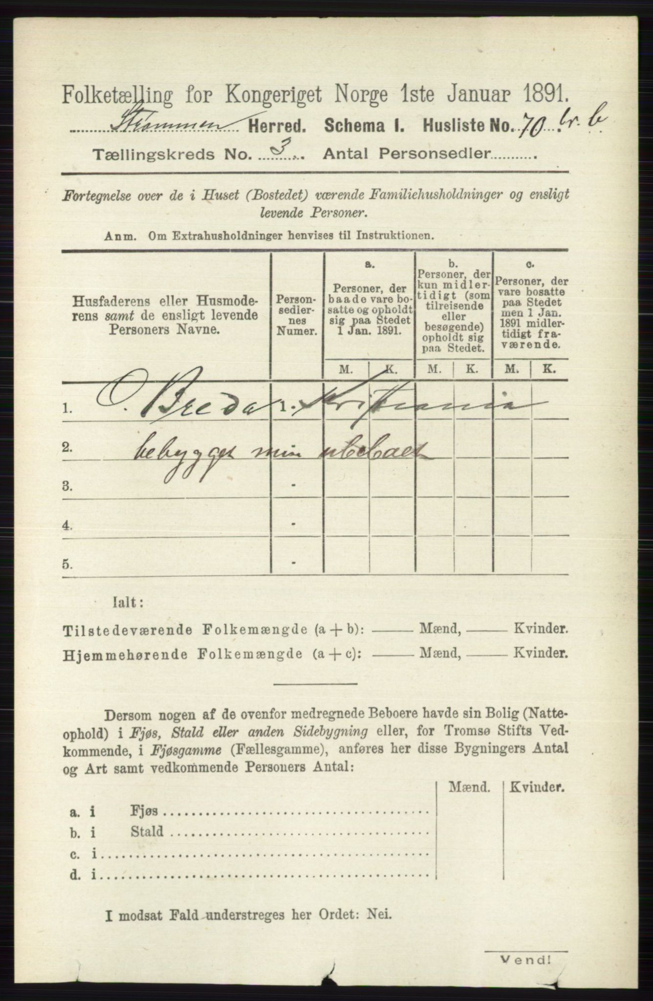 RA, Folketelling 1891 for 0711 Strømm herred, 1891, s. 1061