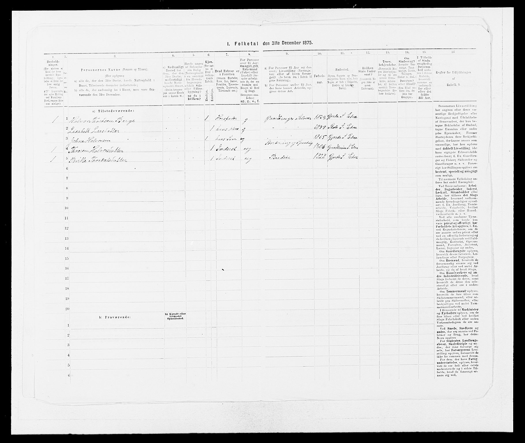 SAB, Folketelling 1875 for 1211P Etne prestegjeld, 1875, s. 627