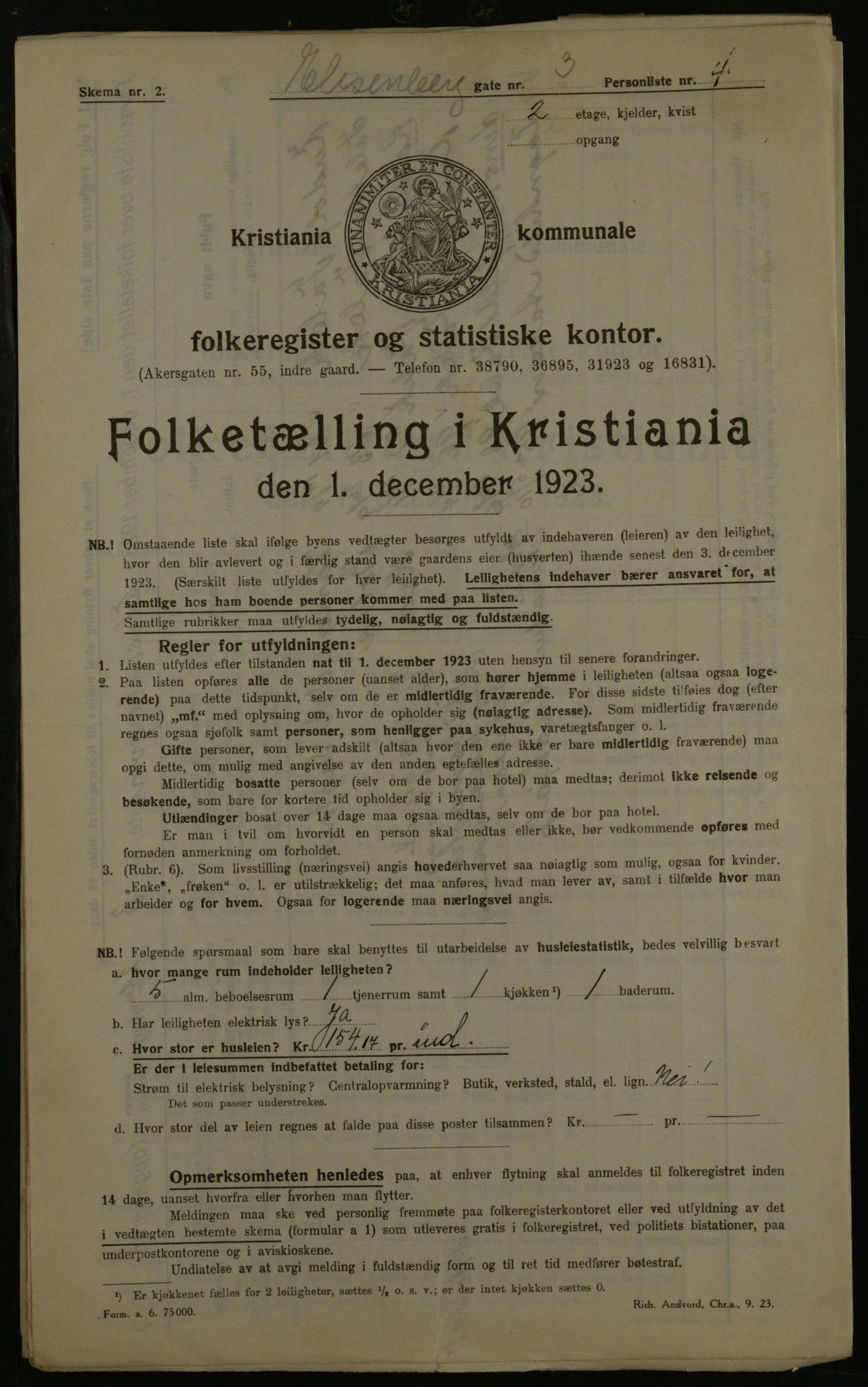 OBA, Kommunal folketelling 1.12.1923 for Kristiania, 1923, s. 22774